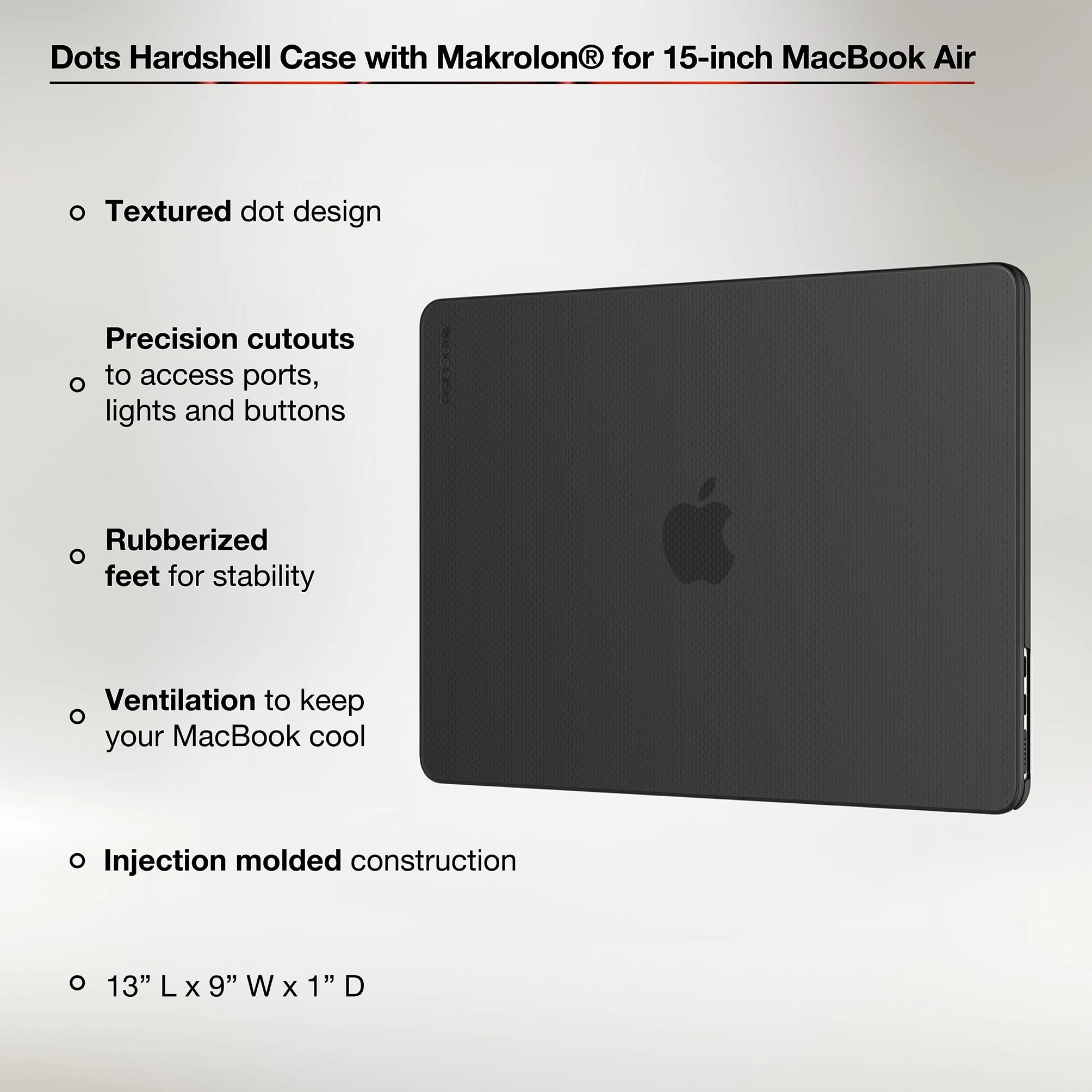 Incase Hardshell Dots kompatybilny z Macbook Air 38.1 cm (2023 - M2) czarny