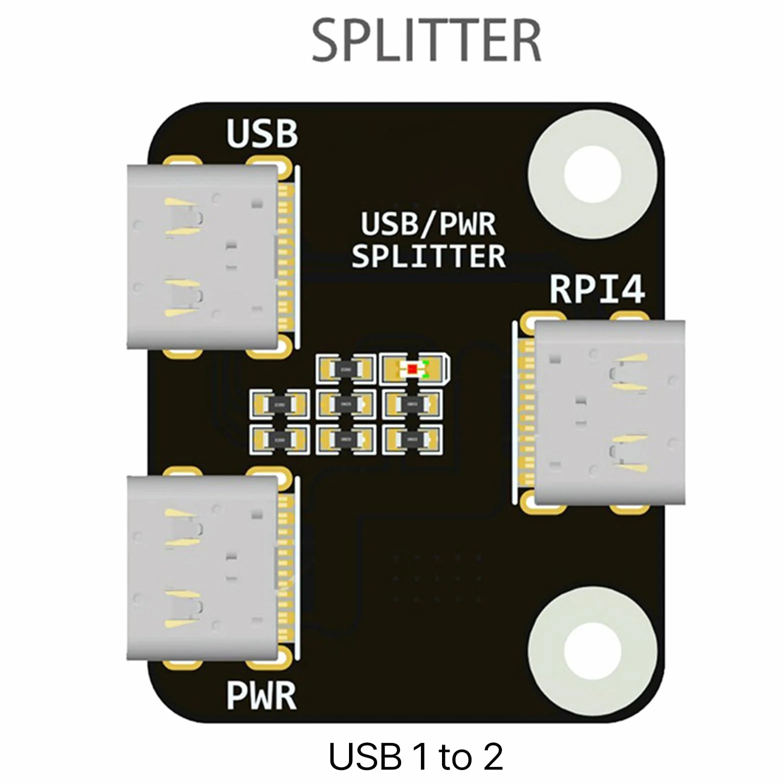 Wygodny rozdzielacz USB 3 porty rozdzielacz zasilania typu C do rozdzielacza zasilania RPI BliKVM i PiKVM "KVM Over IP Controller Power Distributor