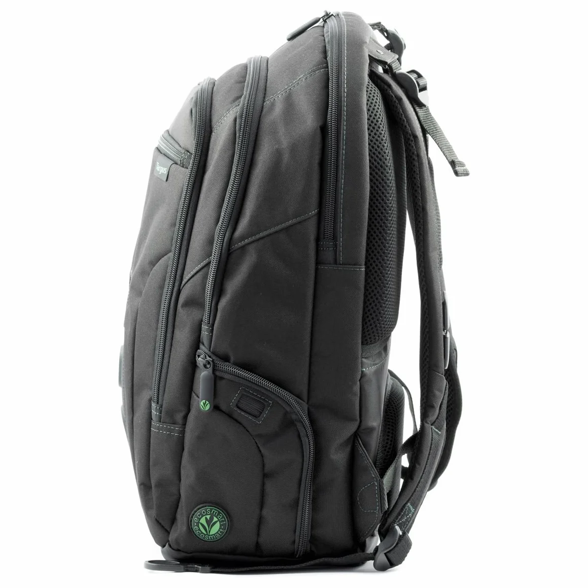 Targus Torba na laptopa, pasuje do laptopów o przekątnej do 15,6 cala i pojemności 27 l, ekologiczny plecak wykonany z butelek z recyklingu, trwały, przyjazny dla TSA - czarny