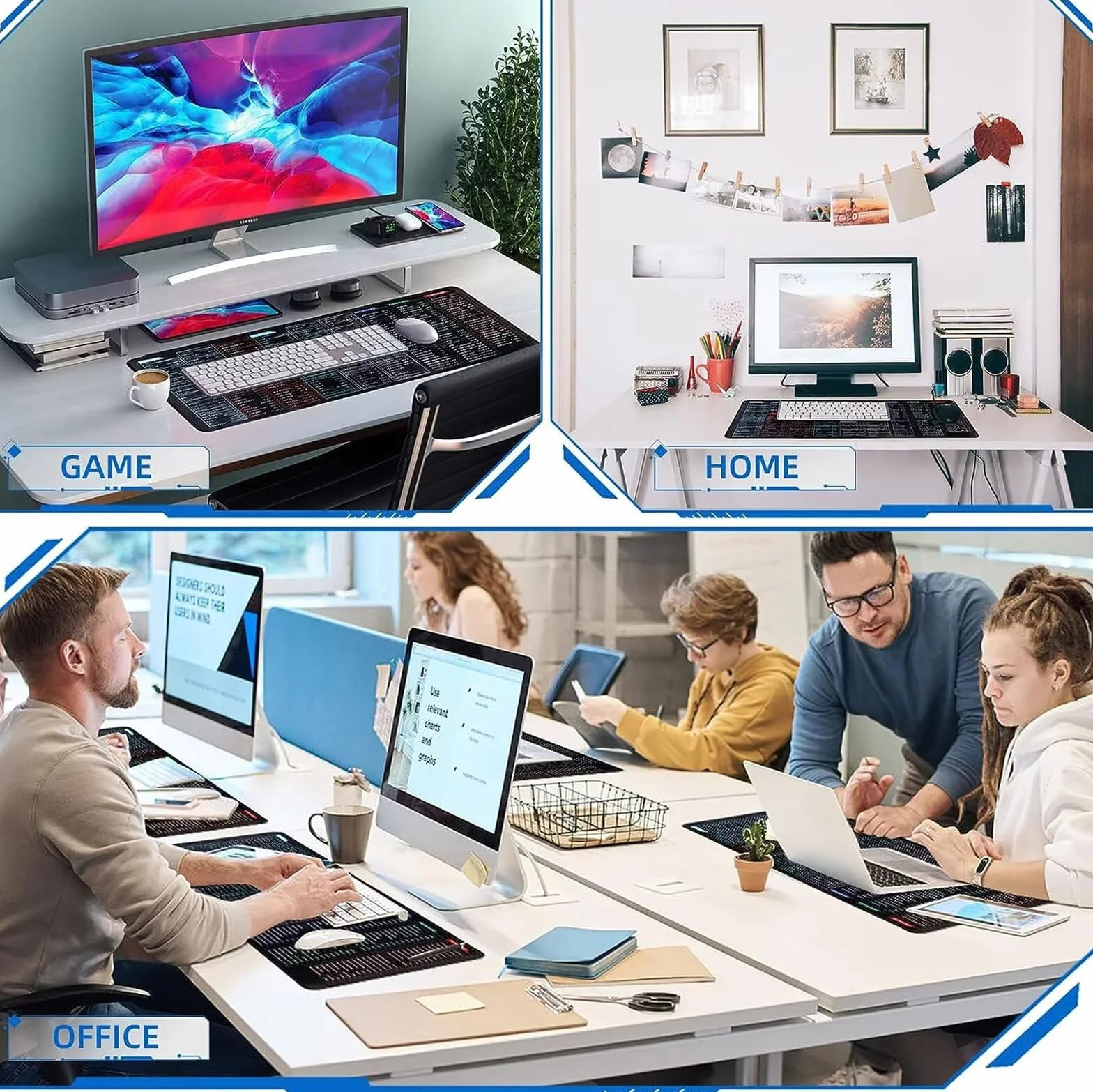Czerwono-niebieska podkładka pod mysz do koszykówki, 1200 x 600 x 3 mm, rozszerzona duża podkładka pod mysz, podkładka na biurko, zszywane krawędzie, antypoślizgowa gumowa podstawa, podkładka