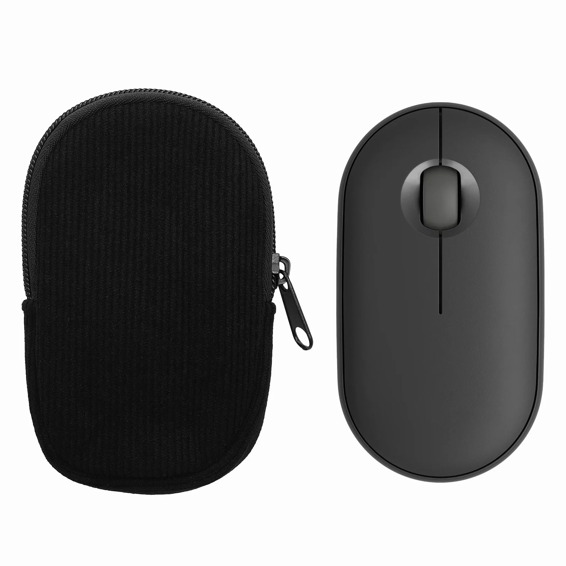 kwmobile etui na mysz kompatybilne z Logitech Pebble Mouse 2 M350s / M350 Etui na mysz Bluetooth z wytrzymałego sznurka i neoprenu - czarne