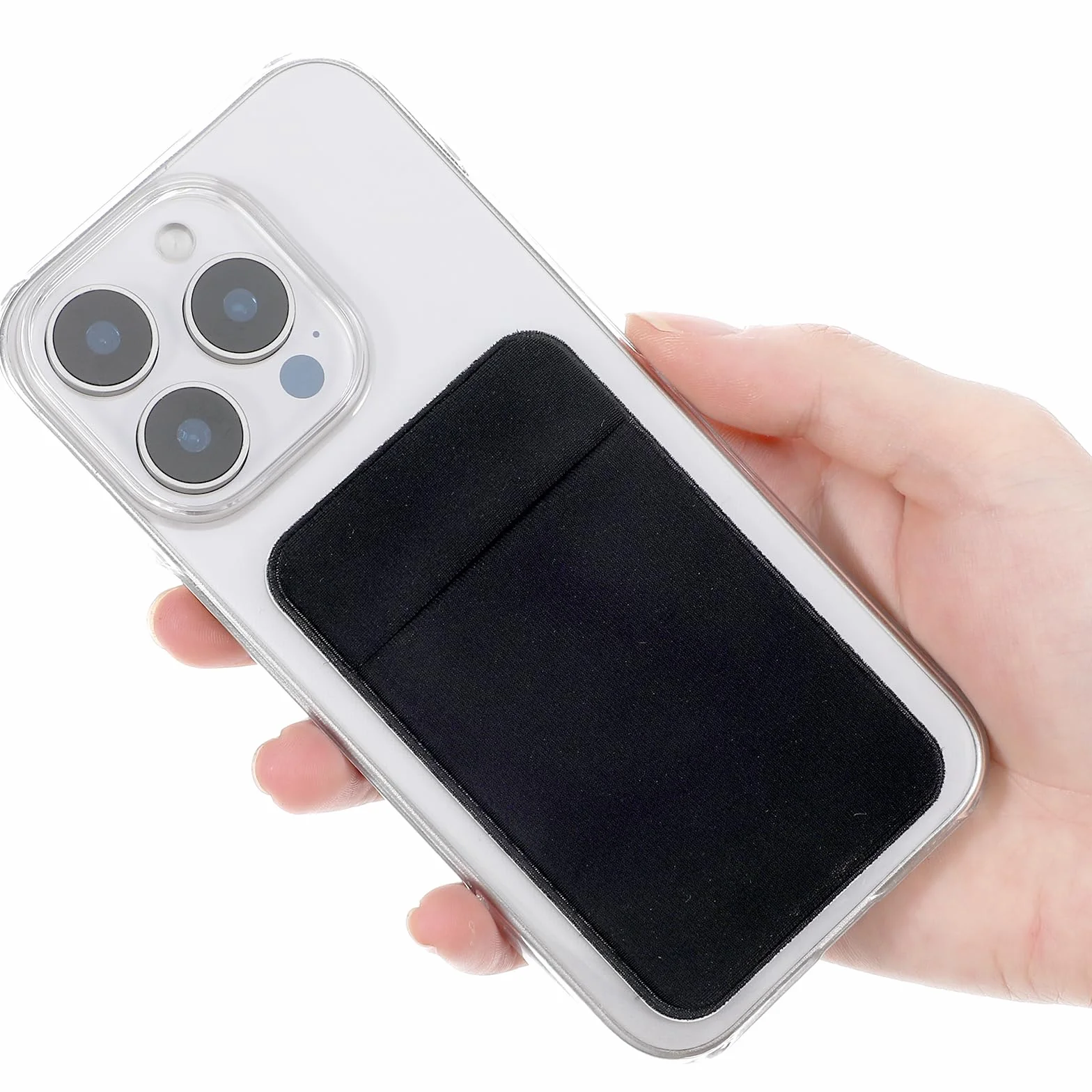 Oruola Samoprzylepne etui na karty, 3 sztuki, przegródki na karty, etui na telefon komórkowy, etui na karty, ochrona RFID, ochrona przed oszustwami na kartach kredytowych, kolor czarny
