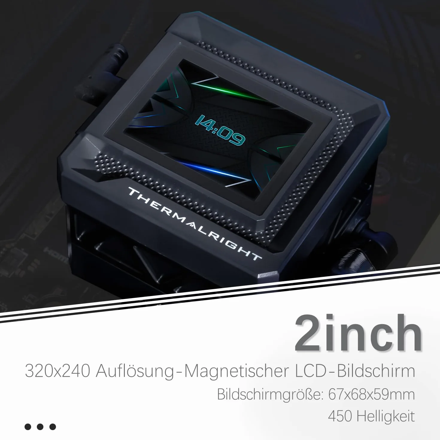 TR-Thermalright FW120 SE ARGB Black ciekły procesor chłodzący procesor, 2-calowy wyświetlacz LCD IPS o rozdzielczości 320 x 240 (magnetyczny), ekran DIY, 120 mm Aio, do AM4/AM5, Intel LGA1851/1700