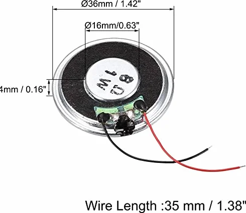 XYWHPGV Głośnik 1W 8 Ohm Średnica głośnika 36 mm do małych projektów elektronicznych(023b7 d768c 4cdff 1ce7f dfadd adb32
