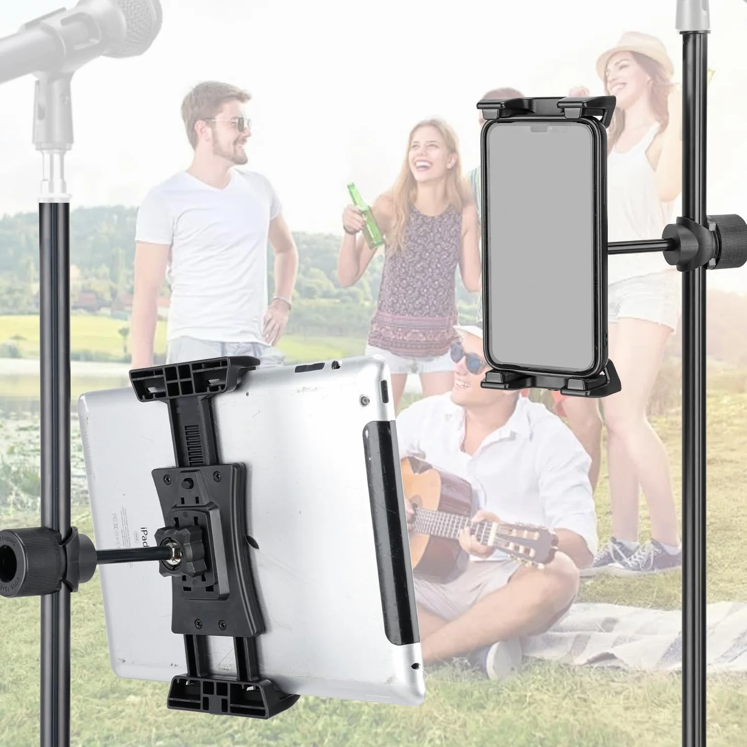 Koolehaoda Uniwersalny Uchwyt na Tablet 360° Obracany Zaciskowy 4,7-12,9 cala