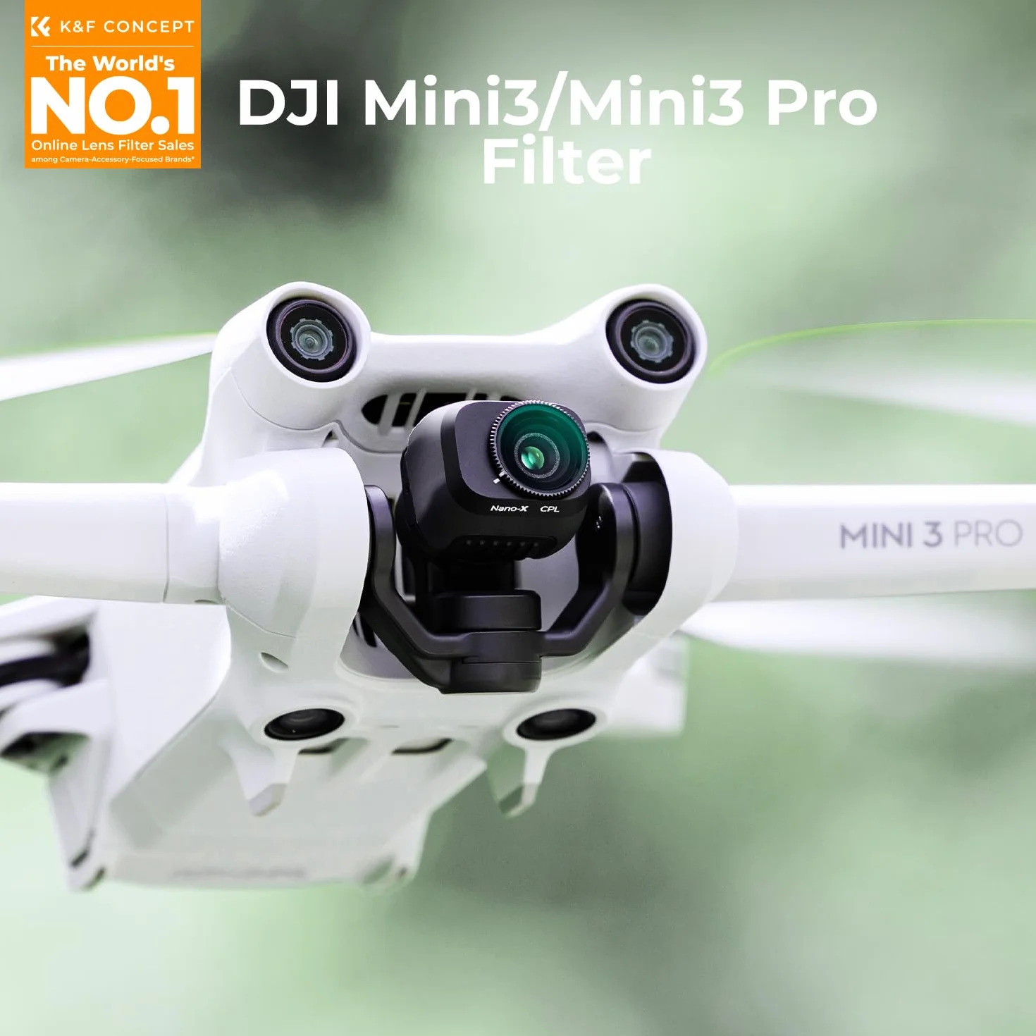 K&F Concept Filtr polaryzacyjny CPL Drone 28 nano-x powłoki wodoodporne, odporne na zarysowania, kompatybilny z DJI Mini 3 Pro, Mini 3 | Filtr polaryzacyjny CPL do Mini 3 Pro, Mini 3, Wielokrotnie powlekane szkło optyczne HD, FD021