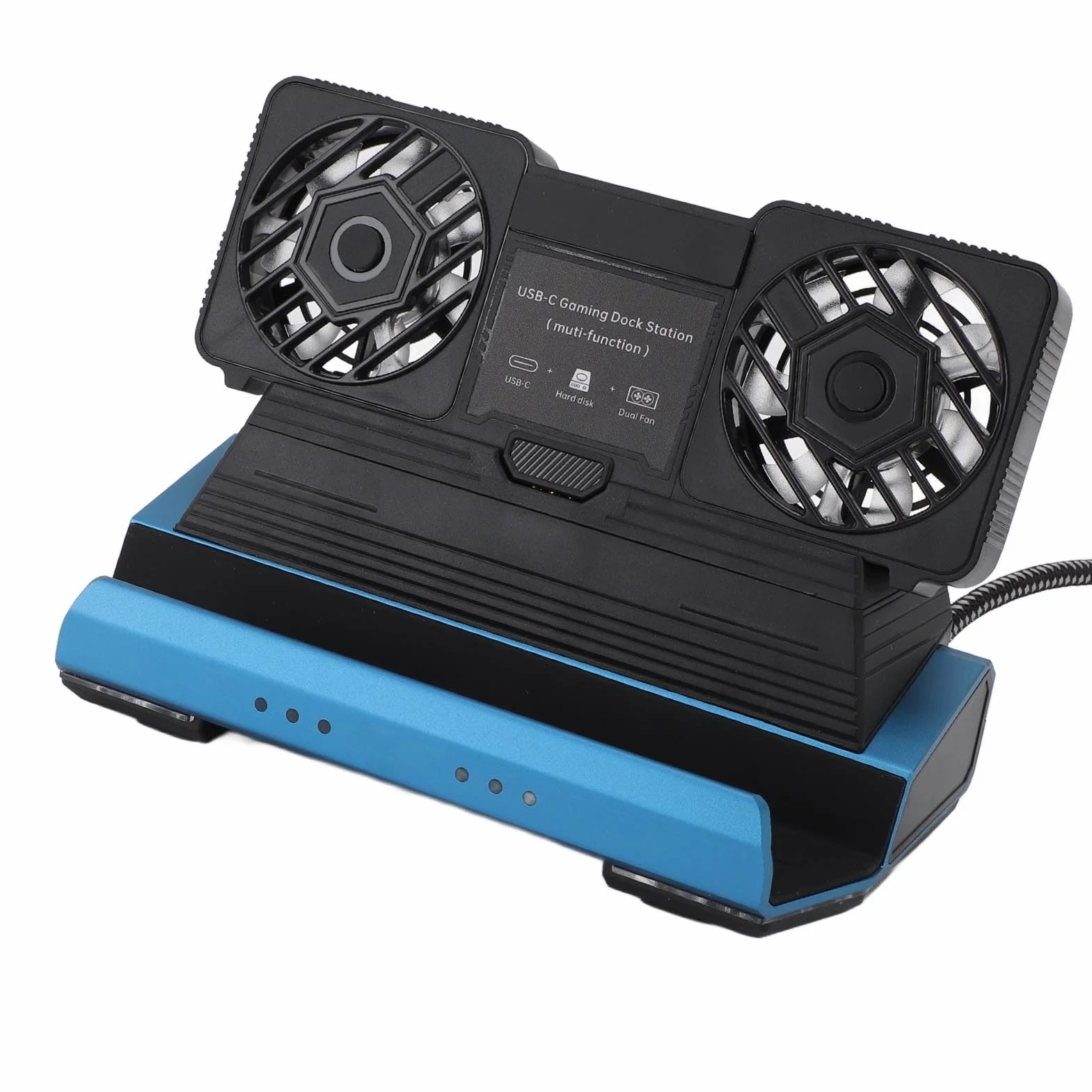 Naroote Stacja Dokująca 10 w 1 do Legion Go, Stacja Dokująca z Podwójnym Wentylatorem Chłodzącym, Gigabit Ethernet 4K 60 Hz z 4 Gniazdami USB 3.0 PD100W M.2 NVMe i Oświetleniem RGB, Idealna do Konsol,