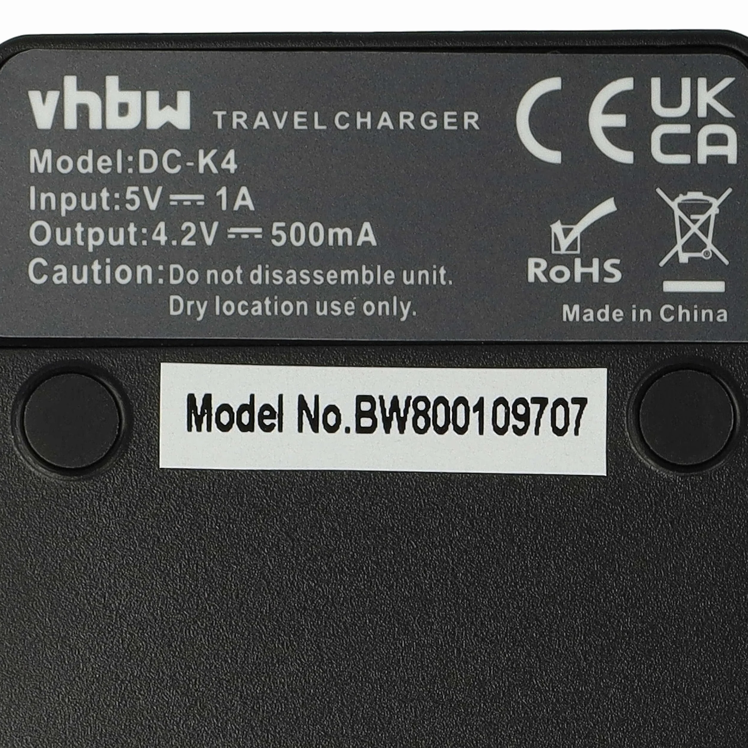 vhbw Ładowarka USB kompatybilna z Sony Cybershot DSC-W275, DSC-W290, DSC-W30, DSC-W300, DSC-W35, DSC-W40, DSC-W50, DSC-W55, DSC-W70 kamera/bateria - ładowarka, wskaźnik ładowania