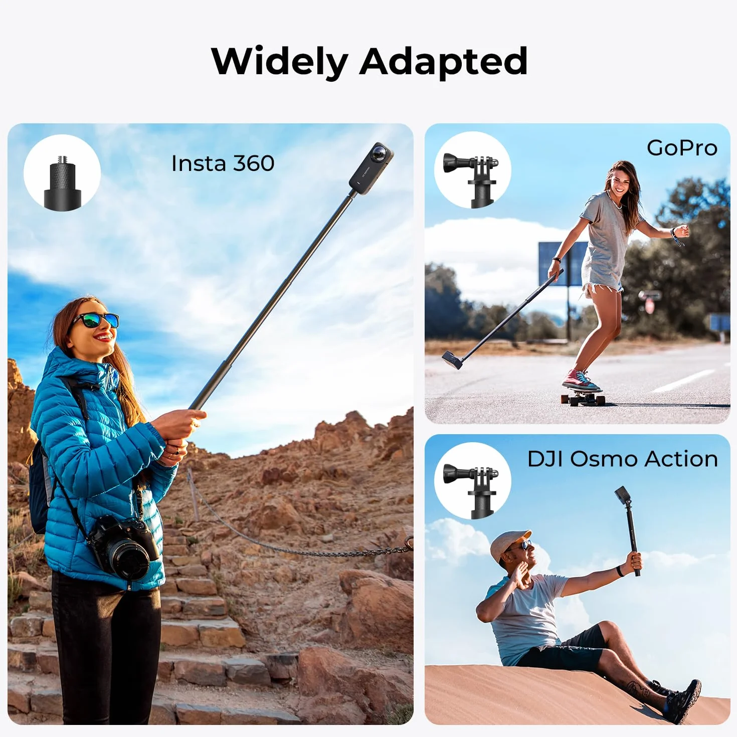 K&F CONCEPT Monopod Selfie Stick 153cm, kijek do selfie MS07, aluminiowy drążek przedłużający ze złączem 1/4”, kompatybilny z DJI Osmo, Insta360 Ace X5 X4 X3 ONE, Go Pro Hero 12 11 10 9 8 7