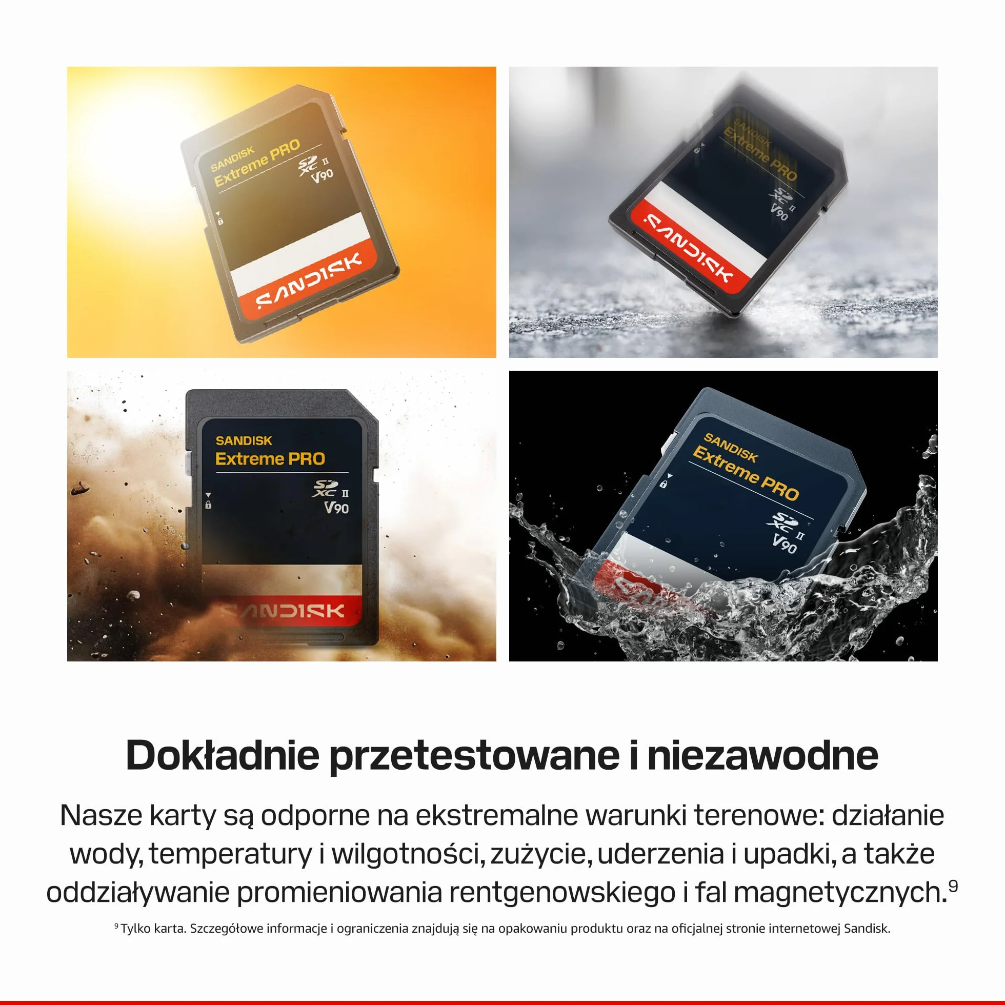 SANDISK Extreme PRO UHS-II V90 Karta SD 256 GB (prędkość odczytu do 310 MB/s, prędkość zapisu do 304 MB/s, współpracuje z lustrzankami i aparatami bezlusterkowymi)