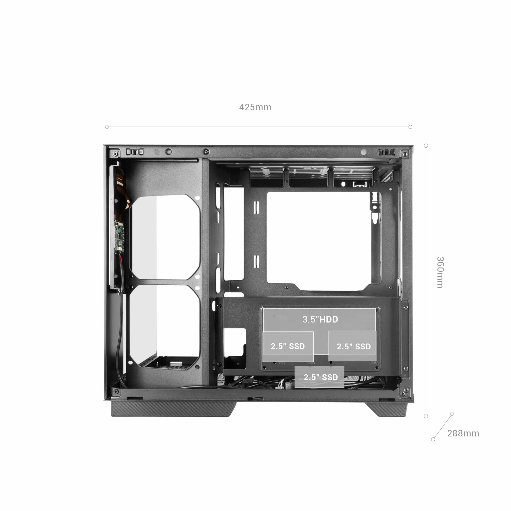 Mars Gaming MC-MIRAGE, Obudowa Gamingowa ATX, Ekran LCD IPS 7,2” Personalizowany, Ciągły Szkło Hartowane Przedni i Boczny Panel, Struktura Podwójnej Komory, Wsparcie Chłodzenia Cieczą do 360mm, Biały