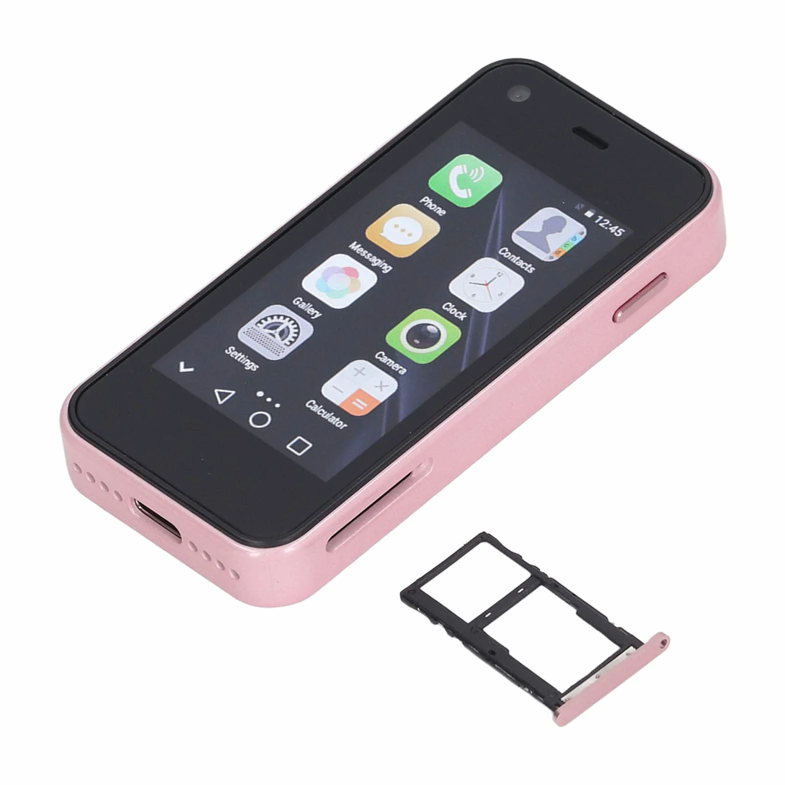 Mini Smartphone 3G, GSM 2,5 Cala 1 GB 8 GB Czterordzeniowe Telefony Komórkowe z Androidem dla Androida 6.0, Wbudowana Bateria Litowo-jonowa 1580 MAh, Telefon Komórkowy dla Dzieci Podwójna(Różowy)