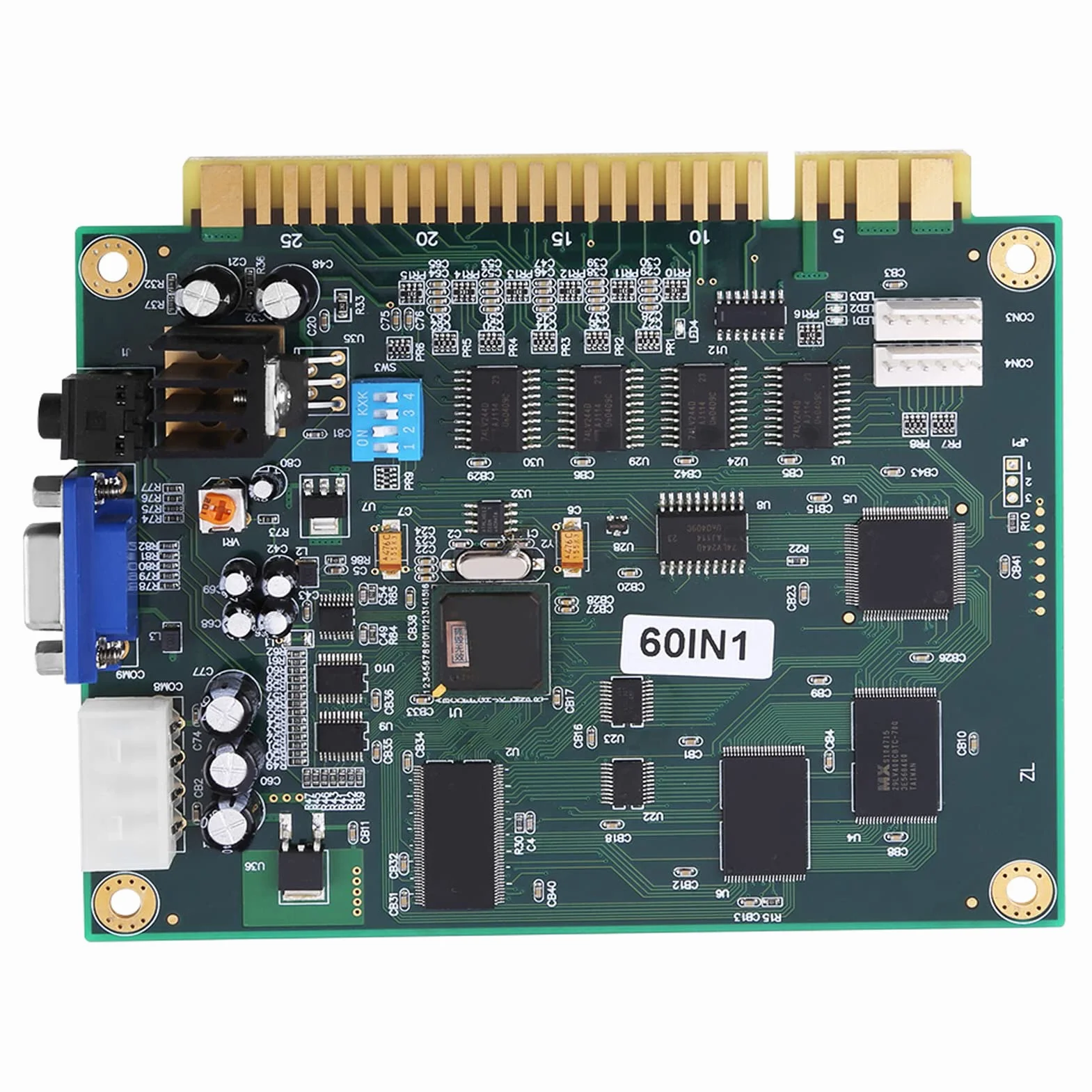 Klasyczna Wielokadowa Płytka PCB 60 w 1 z Nowym Systemem Oszczędzania Punktów, Obsługuje Monitory CGA/VGA dla Kolekcjonerów Gier