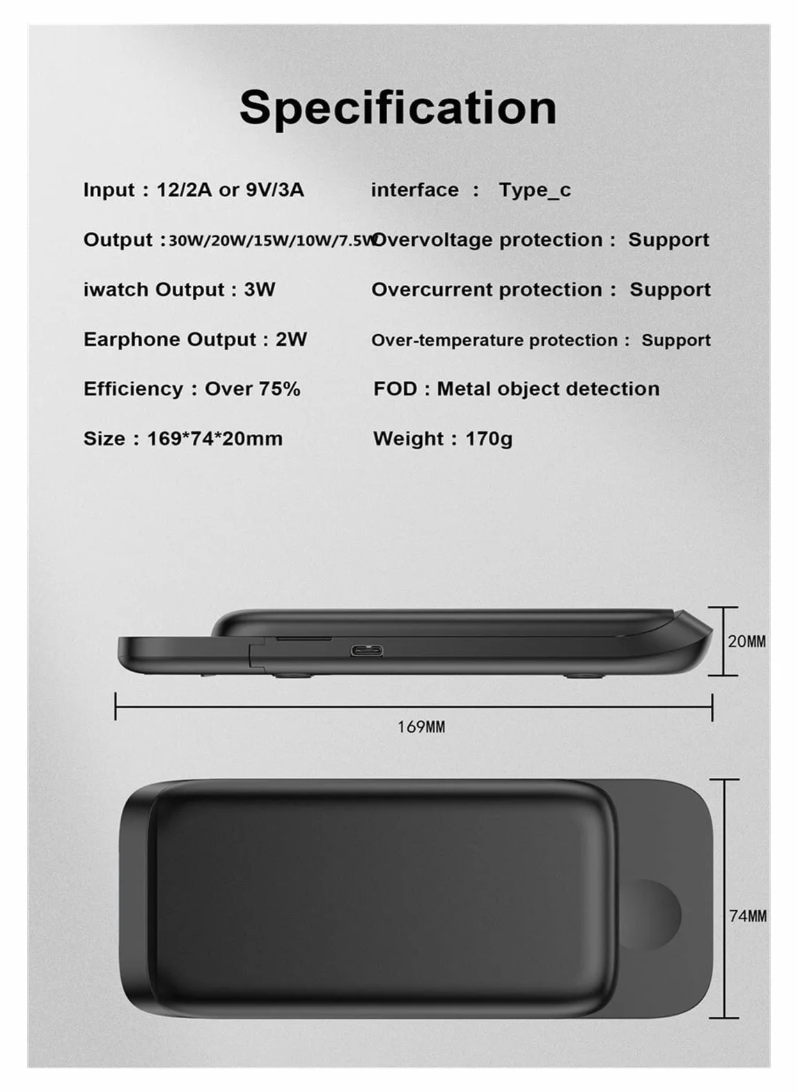 Bezprzewodowa ładowarka Ładowarka bezprzewodowa 30 W 3 w 1 Podstawka do ładowania indukcyjnego Podkładka do stacji szybkiego ładowania telefonu Zegarek(White with plug)