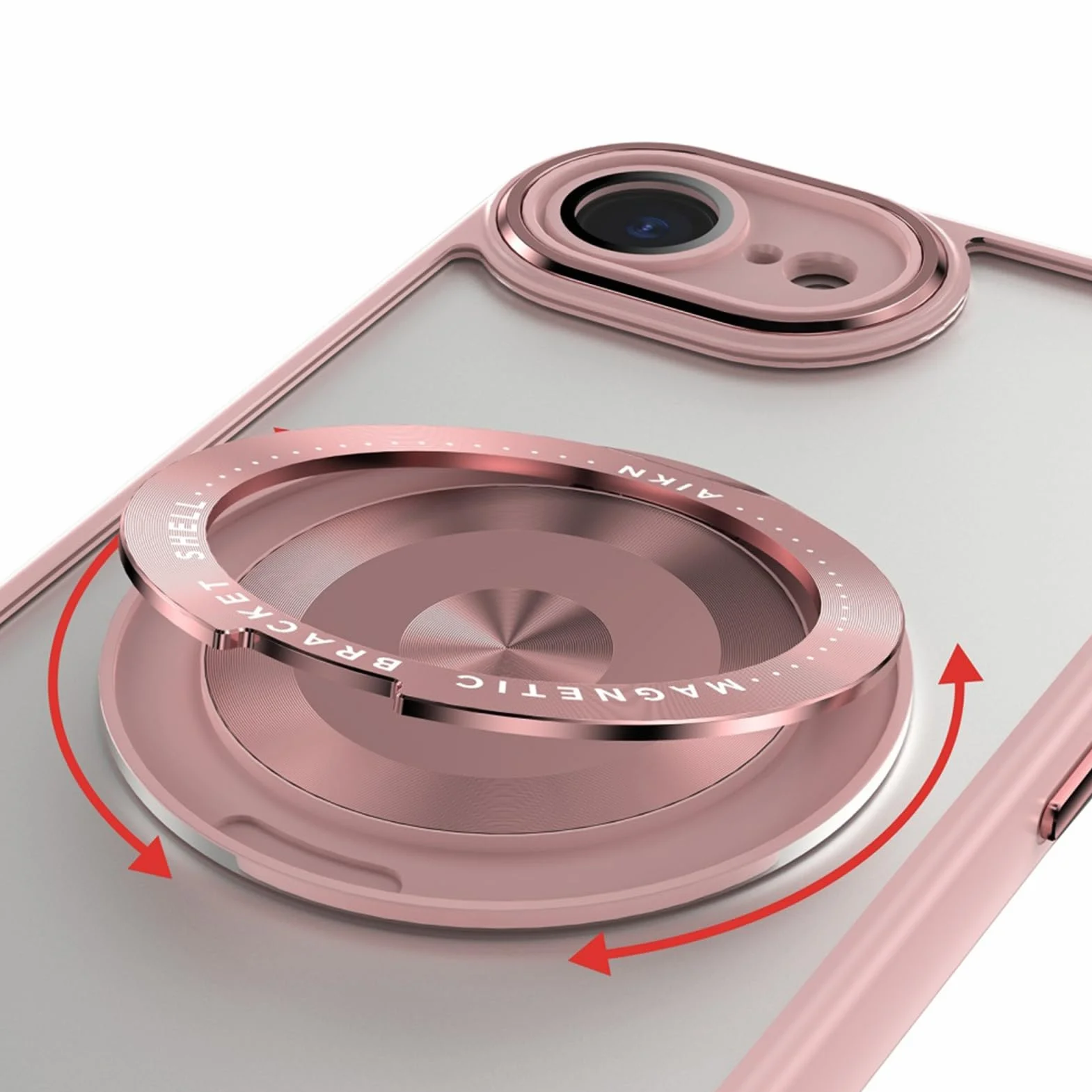 Etui na iPhone'a 17E, pierścień z magnetycznym ssaniem, przezroczyste etui ochrona przed wstrząsami, przezroczysta, smukła tylna obudowa, szary, 17E