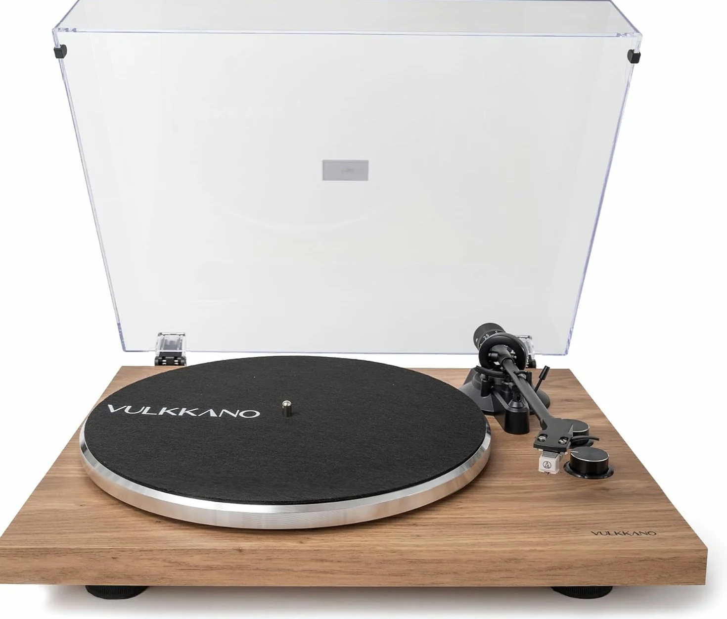 VULKKANO TD10 Gramofon z precyzyjnym ramieniem, zintegrowanym korektorem Phono/Line i eleganckim designem, kompatybilny z 33 i 45-obrotowymi winylami