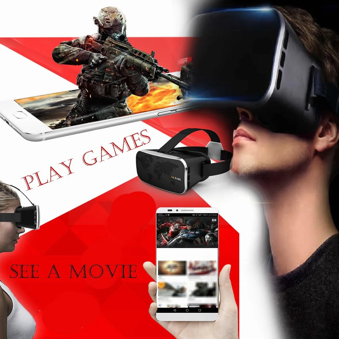 Inteligentne okulary VR Virtual Reality HD - niebieskie światło Ochrona oczu Okulary VR, inteligentne okulary VR Virtual Reality HD, okulary VR dla systemów Android IOS Można używać - idealne prezenty