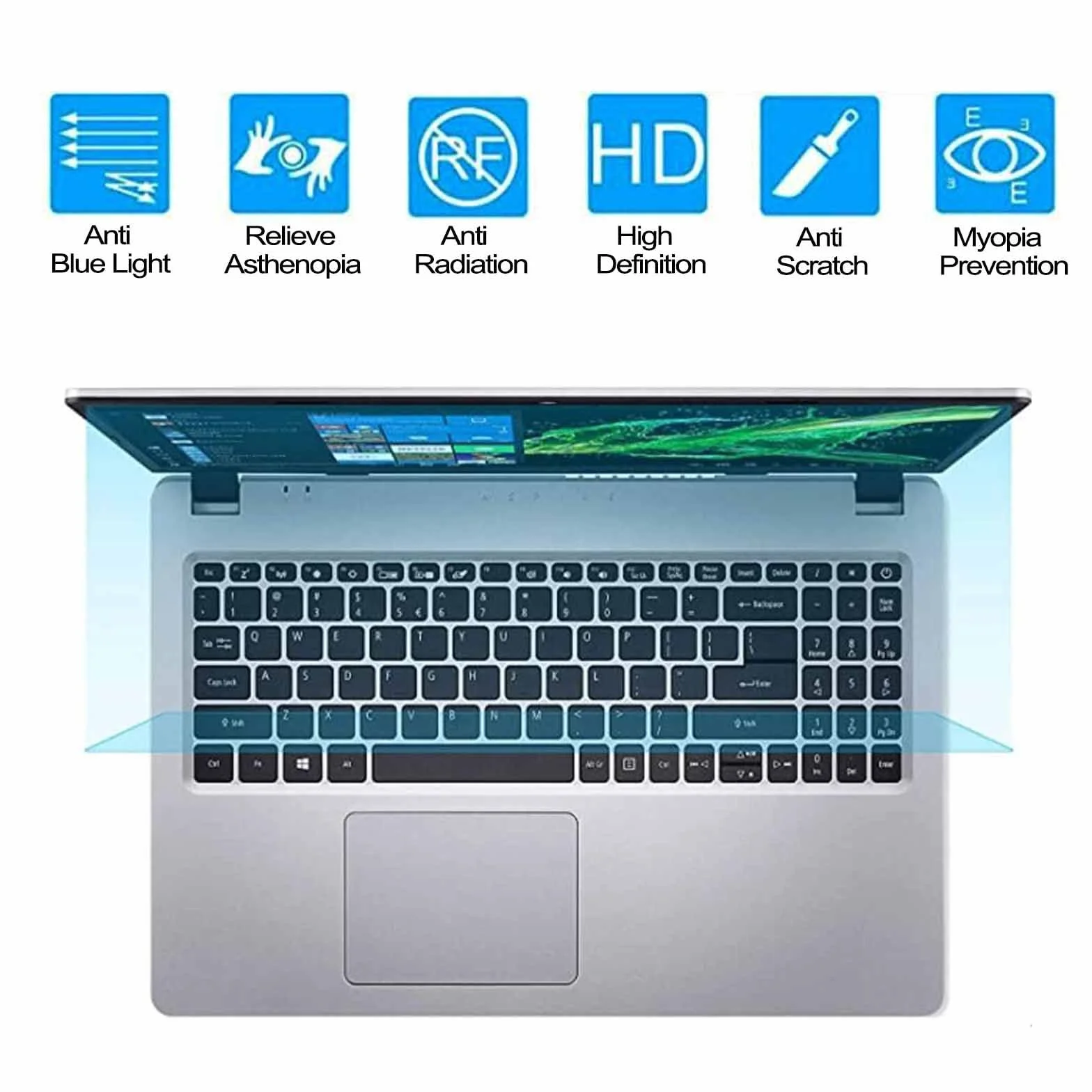 Wyjmowany 14in Folia Ochronna Na Laptopa, AntiBlue Light Folia Filtrująca Ochrona Oczu, HD Przezroczysty Screen Protector, Wiszący Zainstalować, Brak Bąbelków, Odporny Na Zarysowania