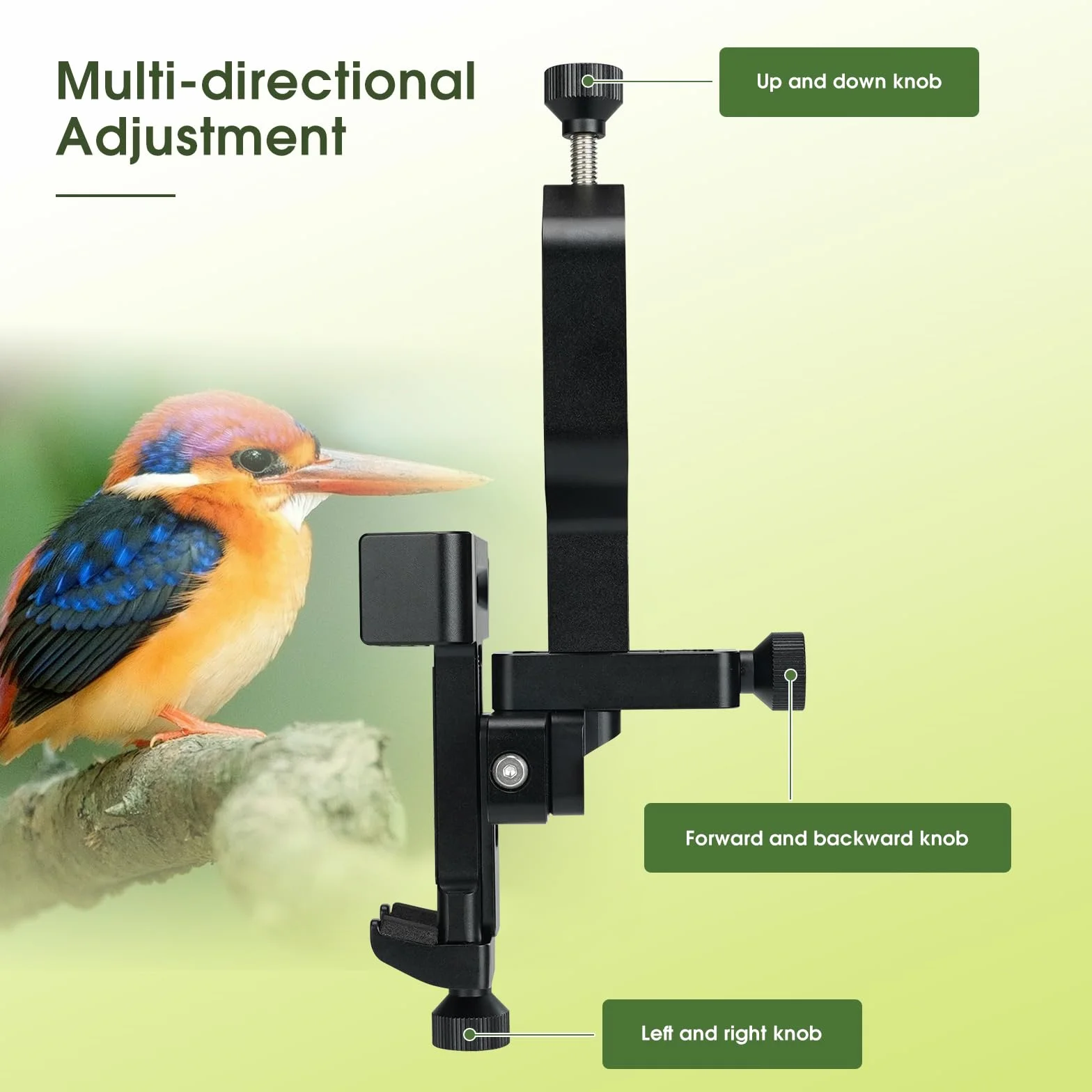 Svbony SV214Pro Uchwyt Adaptera do Smartfona, Adapter do Digiscopingu, 3-Osiowy Uniwersalny Adapter do Telefonu, Akcesoria Metalowe Kompatybilny z Lornetką Monokular Luneta (44-64mm)