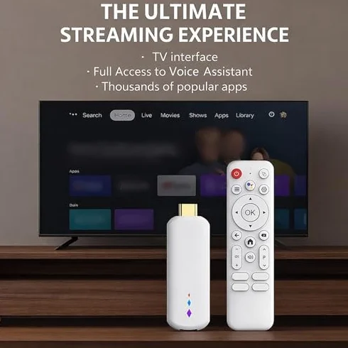 Garsent TV Box z Systemem Operacyjnym Android 14 4K Ultra HD, TV Box 4K z Pilotem Głosowym 2 GB 16 GB, Android Cyfrowy Inteligentny Odtwarzacz Strumieniowy do Podróży Domowych
