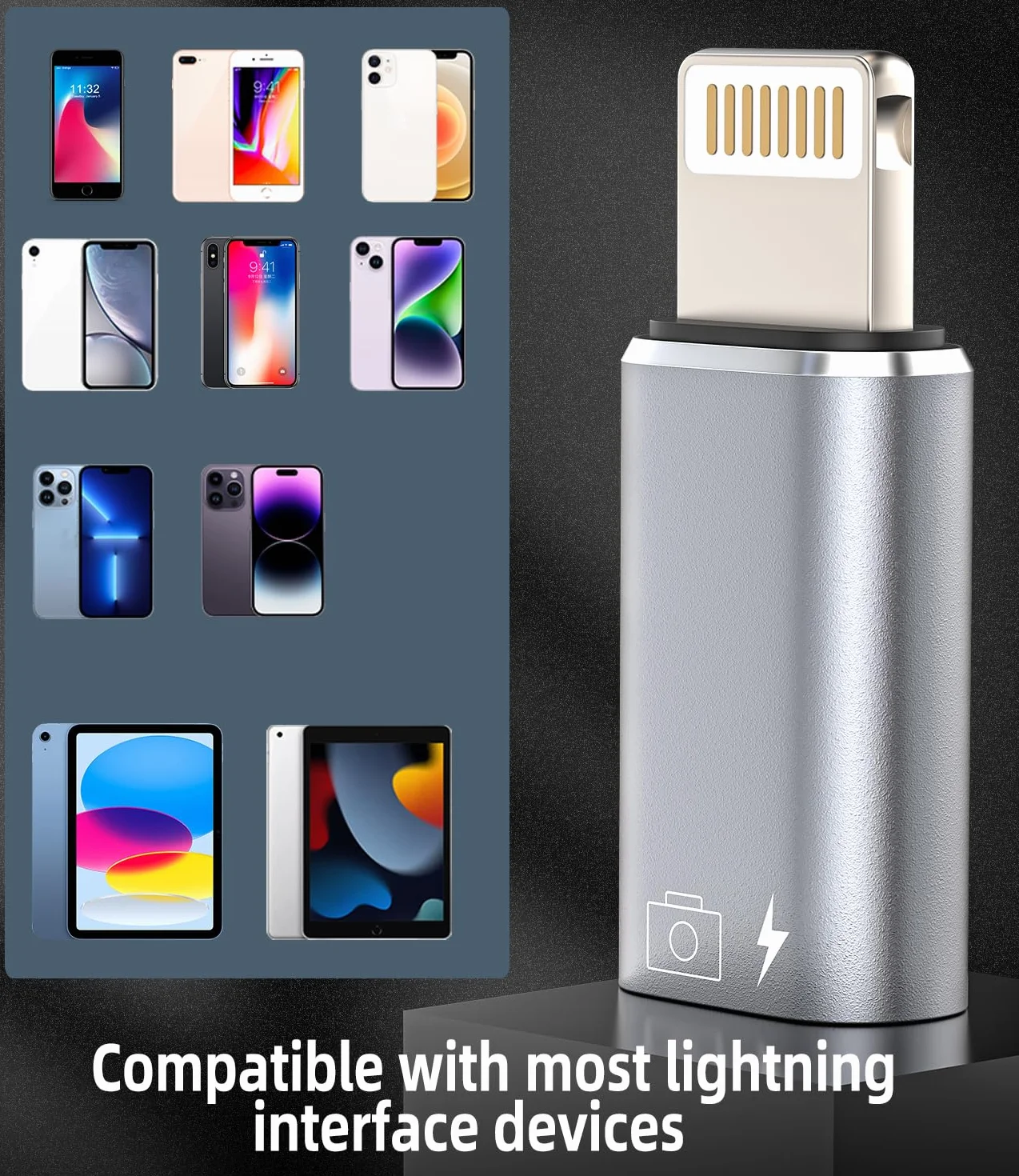 Adapter USB-C żeński do męskiego Lightning OTG zestaw 2 do iPhone'a 14 Pro Apple MFI certyfikowany