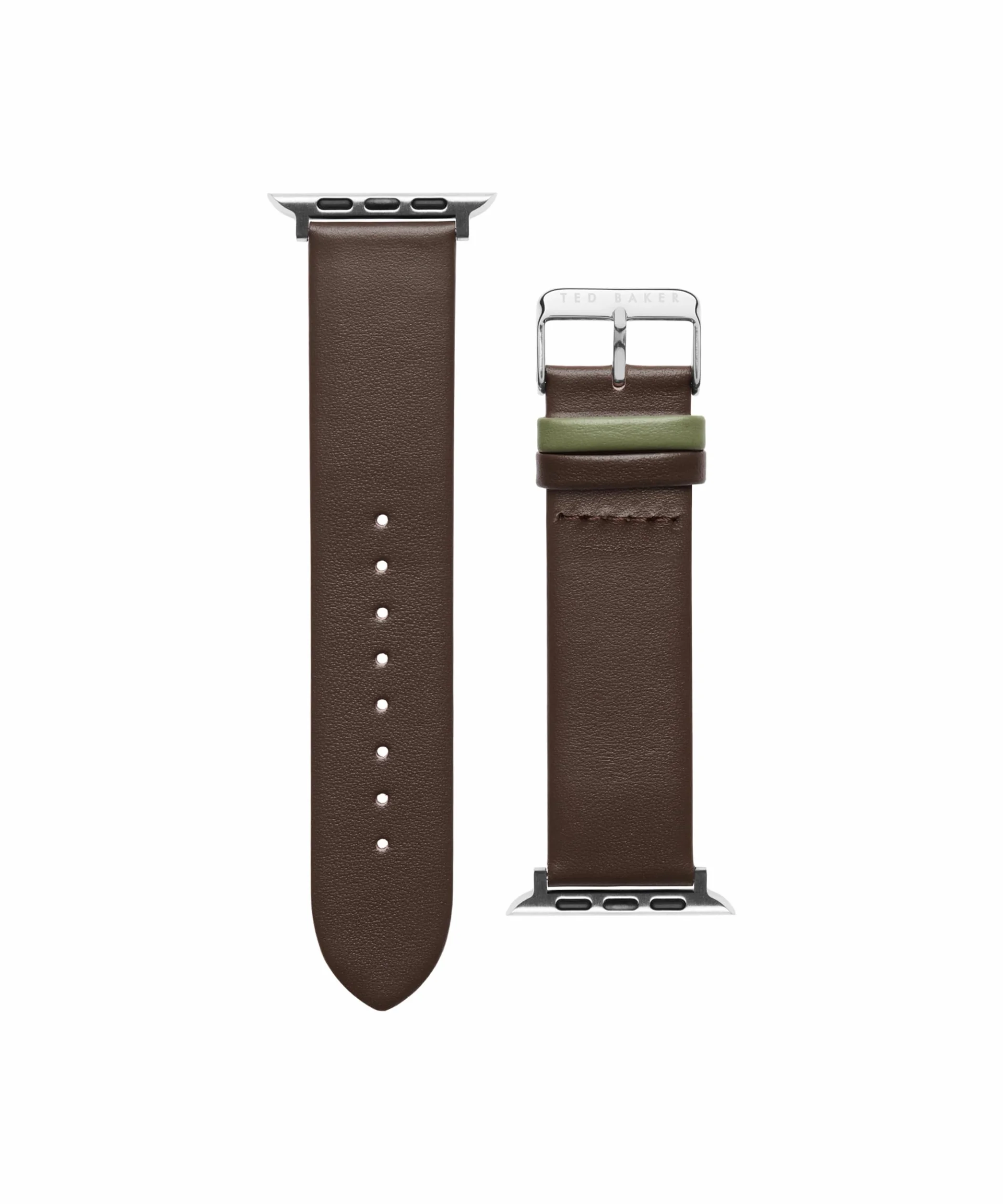 Ted Baker Zegarek męski ze skórzanym paskiem BKS42F136B0, Brązowy, Jeden rozmiar, Skórzany jasnozielony pasek do smartwatcha Keeper kompatybilny z paskiem zegarka Apple 38 mm, 44 mm