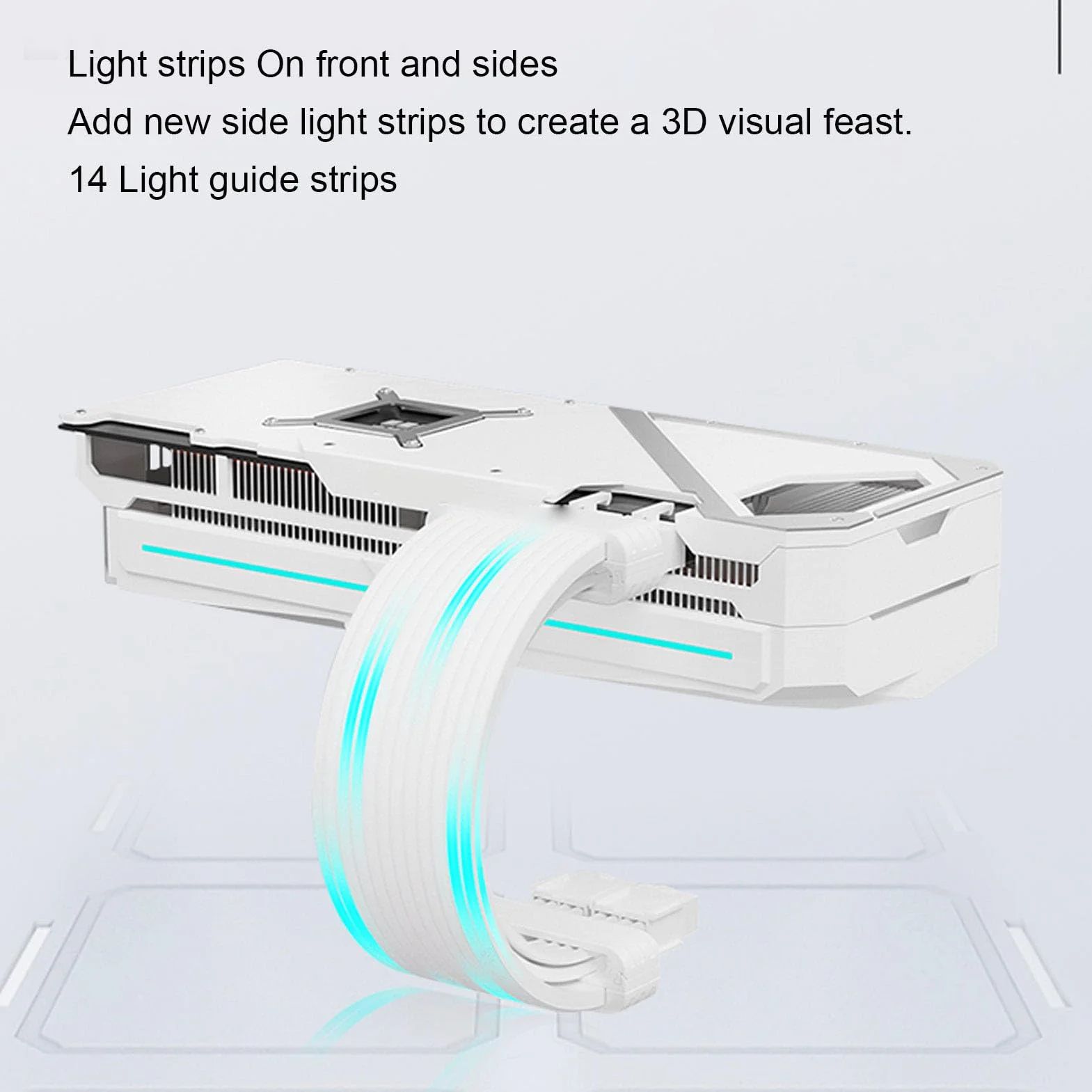 Ejoyous Kabel ARGB PSU Lina Tkana Silikonowo Przedłużacz Zasilacza Komputera Kabel ARGB 5V 120 LED 16-pinowy i 8-pinowy światło Neonowe do Obudowy Komputera Modowanie Konfiguracji Gier (Kontroler
