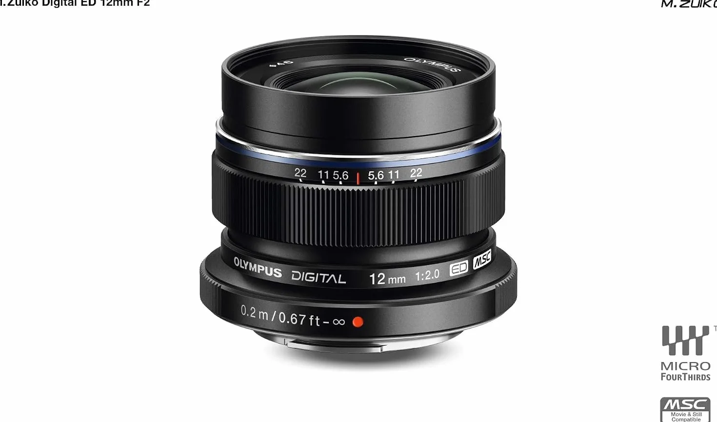 Olympus M.Zuiko Digital ED 12mm f/2.0 - Szerokokątny Obiektyw | Jasna przysłona f/2.0, szybki AF, system MFT, idealny do krajobrazów i architektury, pasuje do OM SYSTEM i Panasonic G.