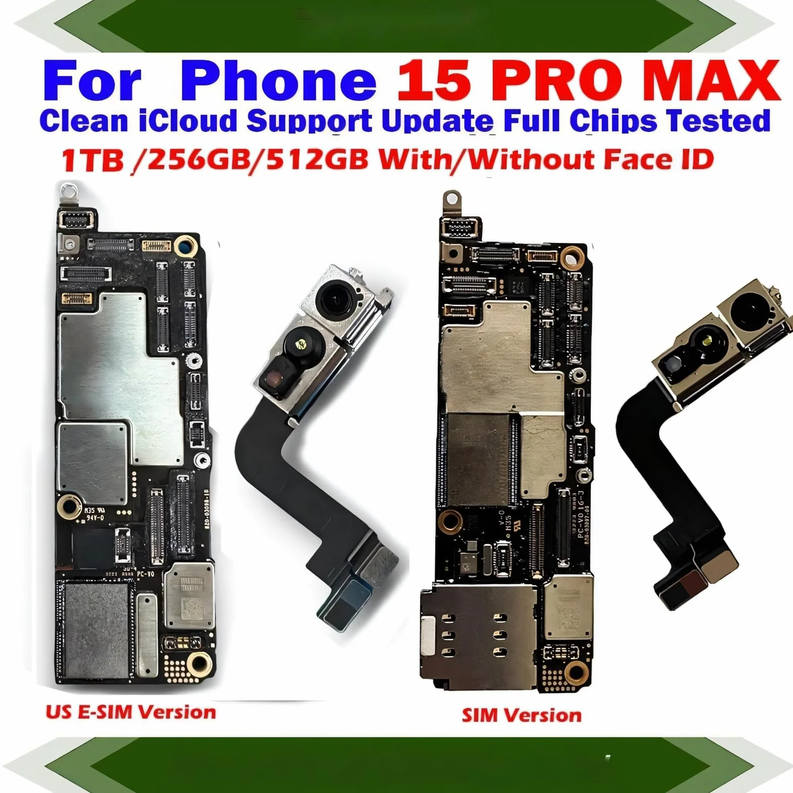15 Pro Max Czysta płyta główna iCloud E-SIM/SIM 256 GB/512 GB | Płyta logiczna Pełna działająca obsługa aktualizacji iOS E-SIM lub SIM 256 GB lub 512 GB(E-SIM 512G FACE ID)