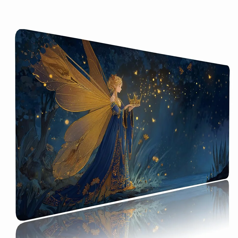 Podkładka pod mysz do gier xxl akcesoria do biurka czarny elf duża podkładka pod mysz i klawiaturę podkładka na biurko, akcesoria do gier komputerowe 1200 x 600 x 3 mm antypoślizgowa podstawa, dla