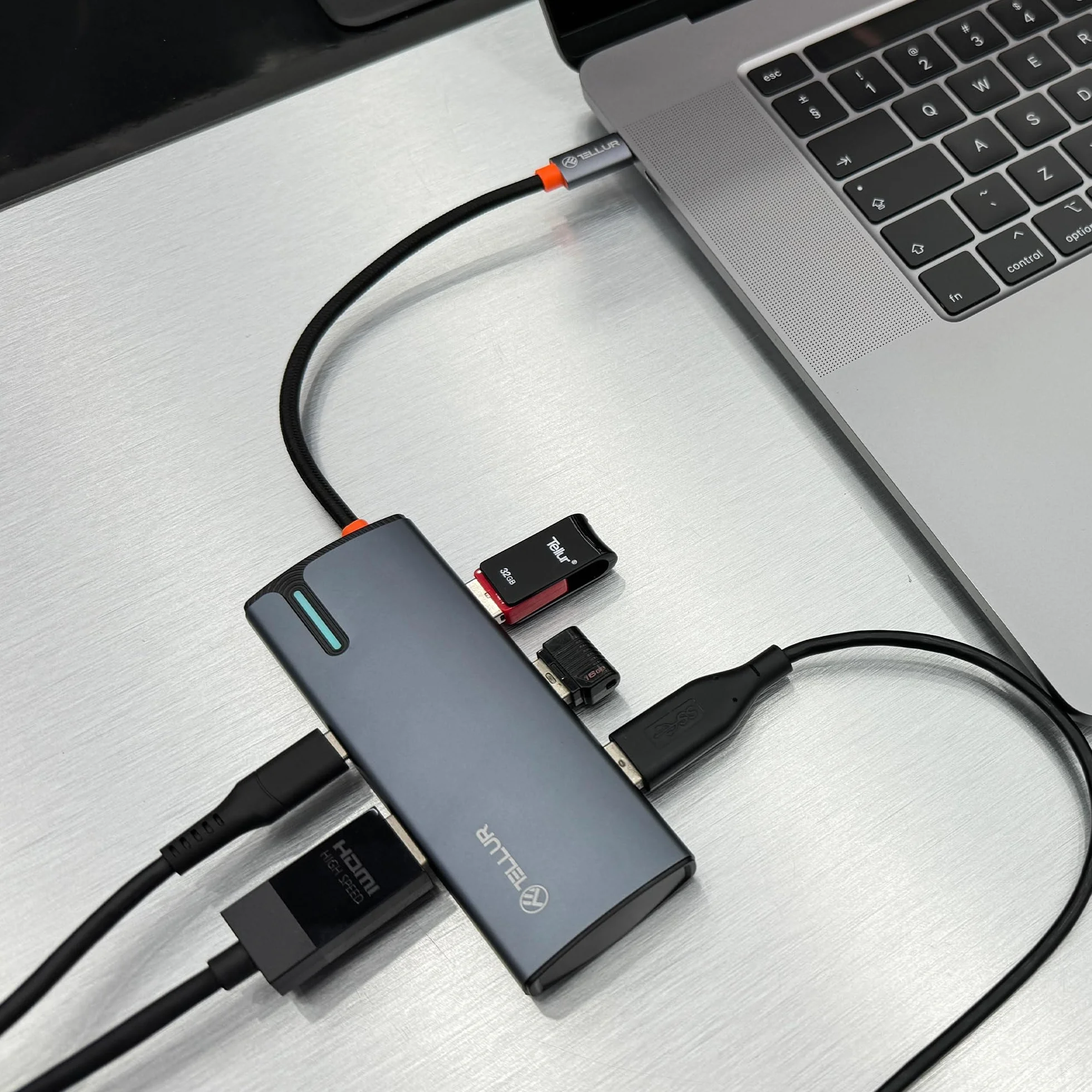 Tellur Hub USB-C, PD 3.0 100 W, HDMI, 3X USB 3.0