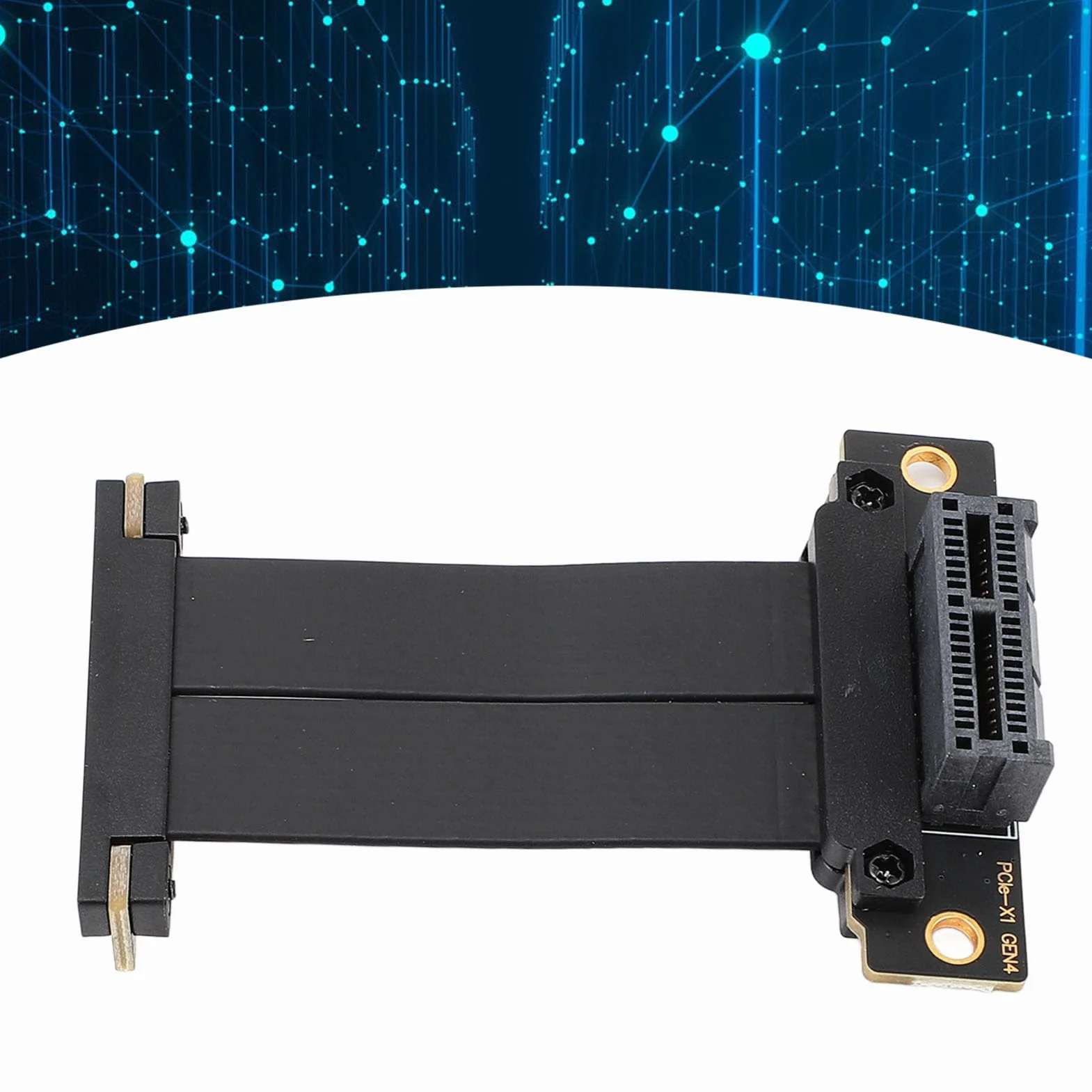 Fyearfly PCIe 4.0 X1 przedłużacz Riser Extension Kabel Straight to 90° do M.2 WiFi Firewire USB 2.5G kart dźwiękowych i dysków twardych (5 cm)