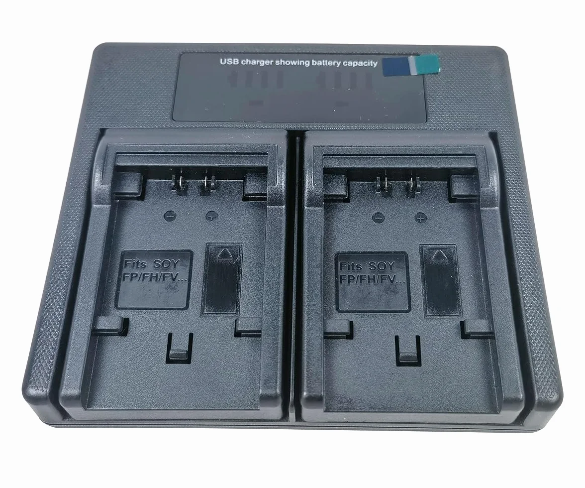 USB Dual Battery Charger for Sony NP-FV100 NP-FH100 NP-FV70 NP-FH70 NP-FH50 NP-FP30 NP-FP50 NP-FP70 NP-FP71 NP-FP90 Handycam NEX-VG