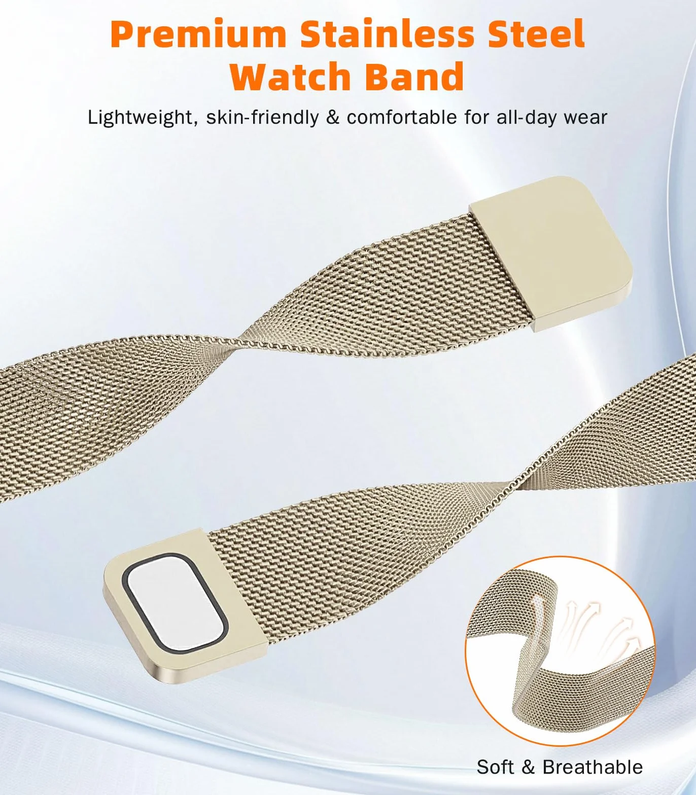MoKo 18mm 20mm 22mm Metal Band Compatible with Garmin Venu 3S/Venu 4 Watch Bands, Stainless Steel Mesh Strap for Vivoactive 5/6/4S/3, Forerunner 265S/255S Quick Release Replacement Strap Women Men