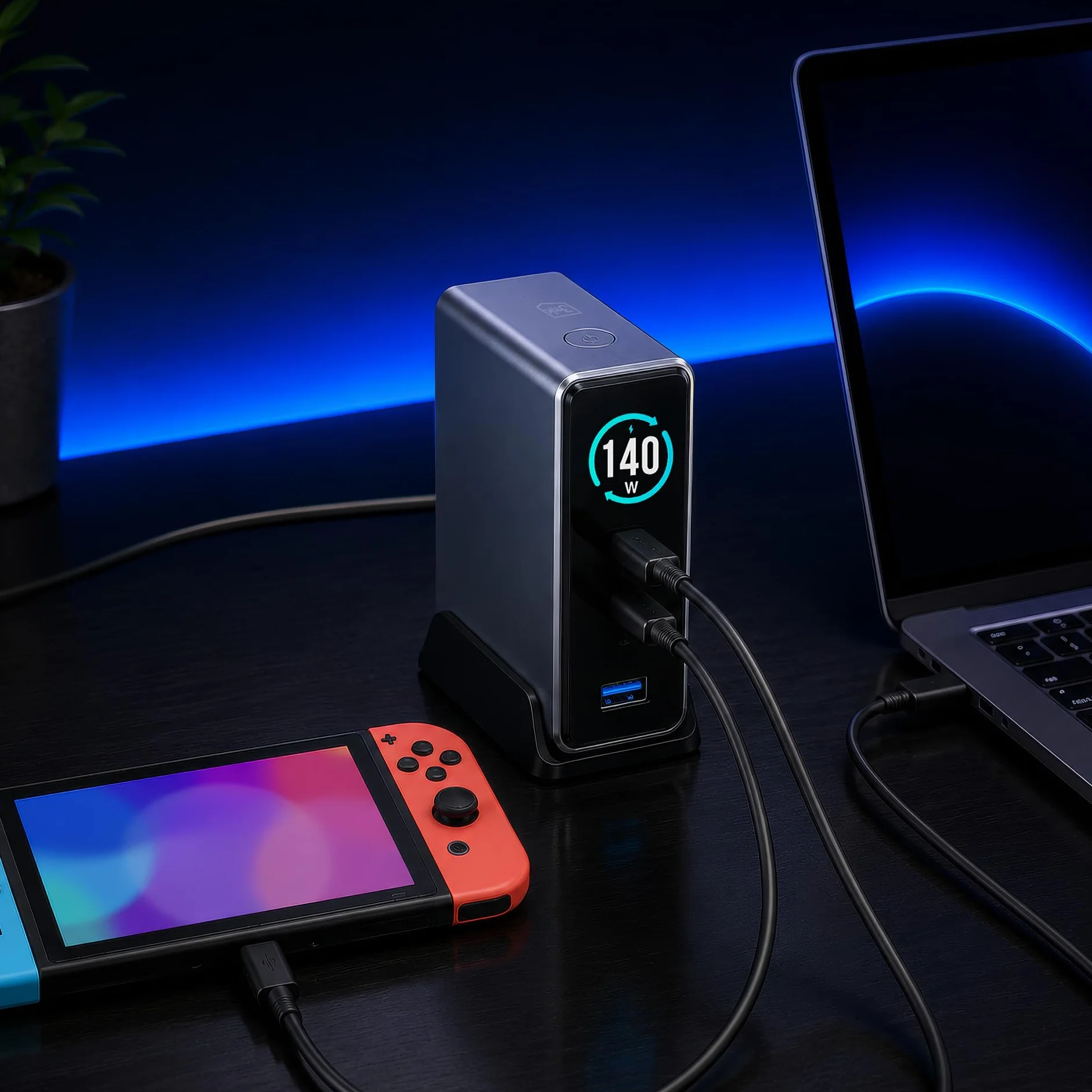 3mk InCharger Desktop Charger Lumin Stacja Ładująca 140W Czarny