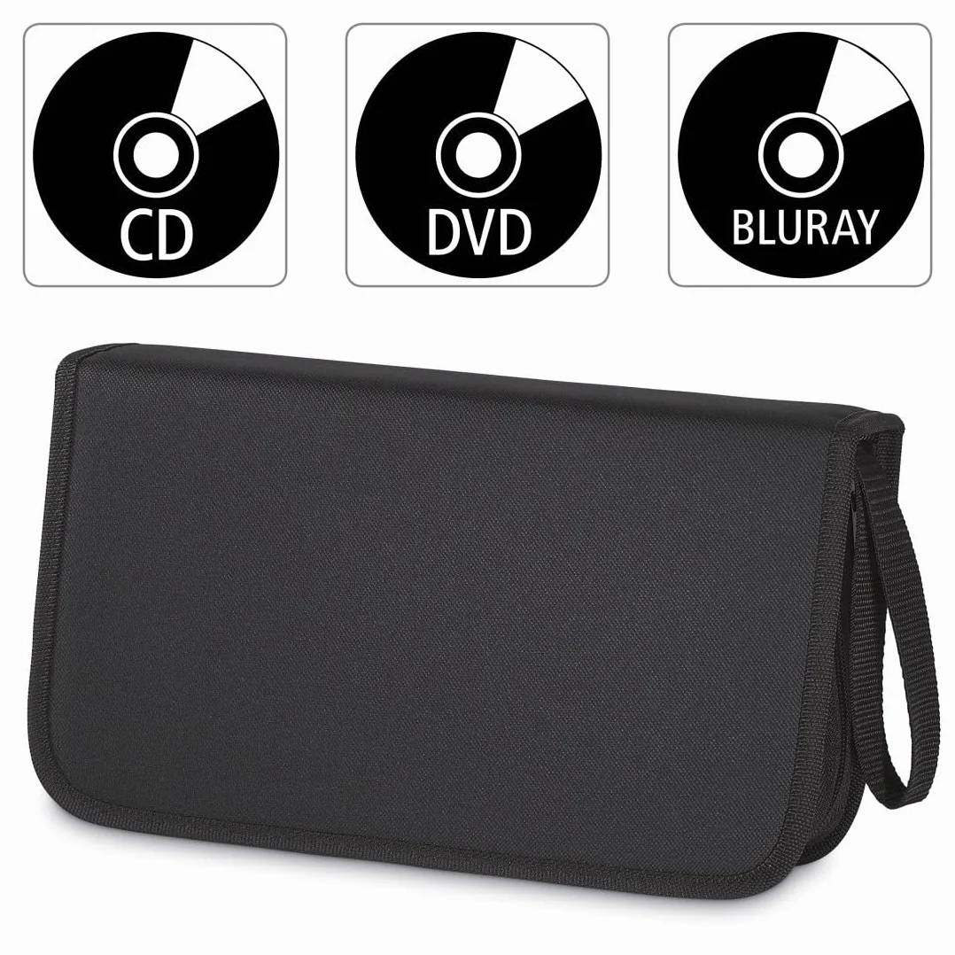 Hama Etui do przechowywania 104 płyt CD/DVD/Blu-ray (nylon, 29,5 x 17 x 8 cm, pokrowiec, wallet) czarny