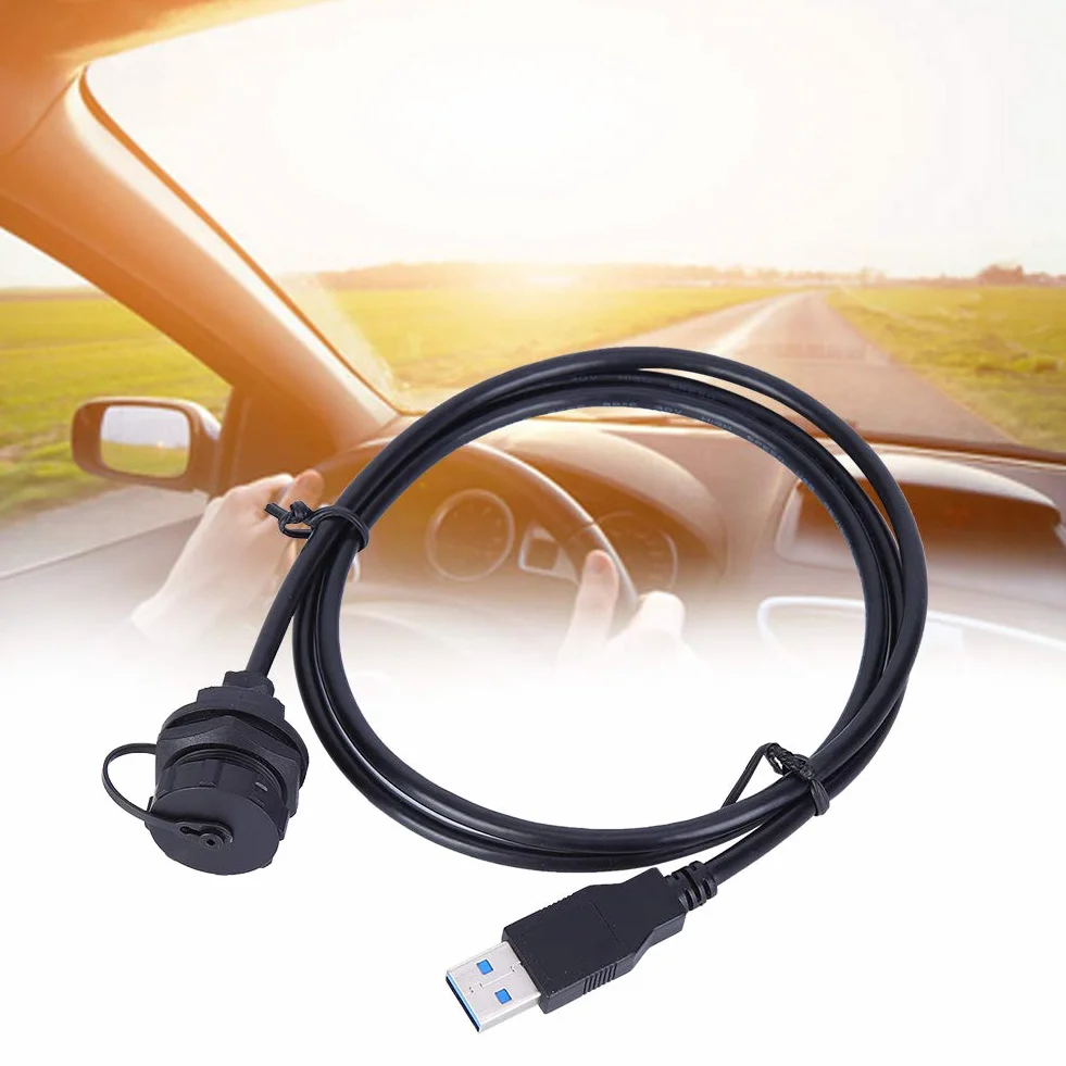 Wodoszczelne złącze USB 3.0, męskie złącze kablowe, montaż na panelu sterowania, adapter do telefonów komórkowych, samochodów, dysków twardych, przemysłowych