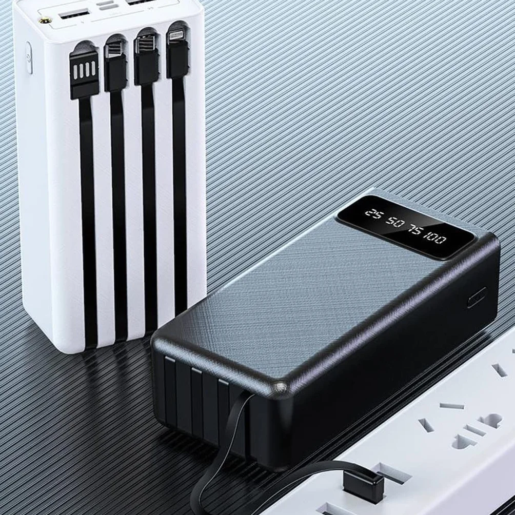 JJJ Samodzielny powerbank o super dużej pojemności 30 000 mAh przenośny przenośny kreatywny zasilacz Power Bank (Kolor: czarny, Rozmiar: 10 000 mAh)