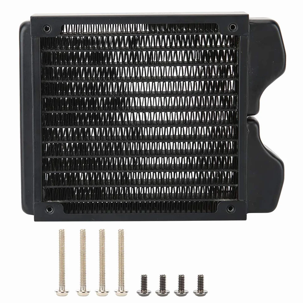 Cocoarm Gwintowana Miedziana Chłodnica Wodna Radiator 12 Rur G1 4-portowy Malowany Proszkowo 120 Mm 240 Mm 360 do Komputera PC Beauty Instrument Drukarka 3D Chłodzenie LED (120mm)