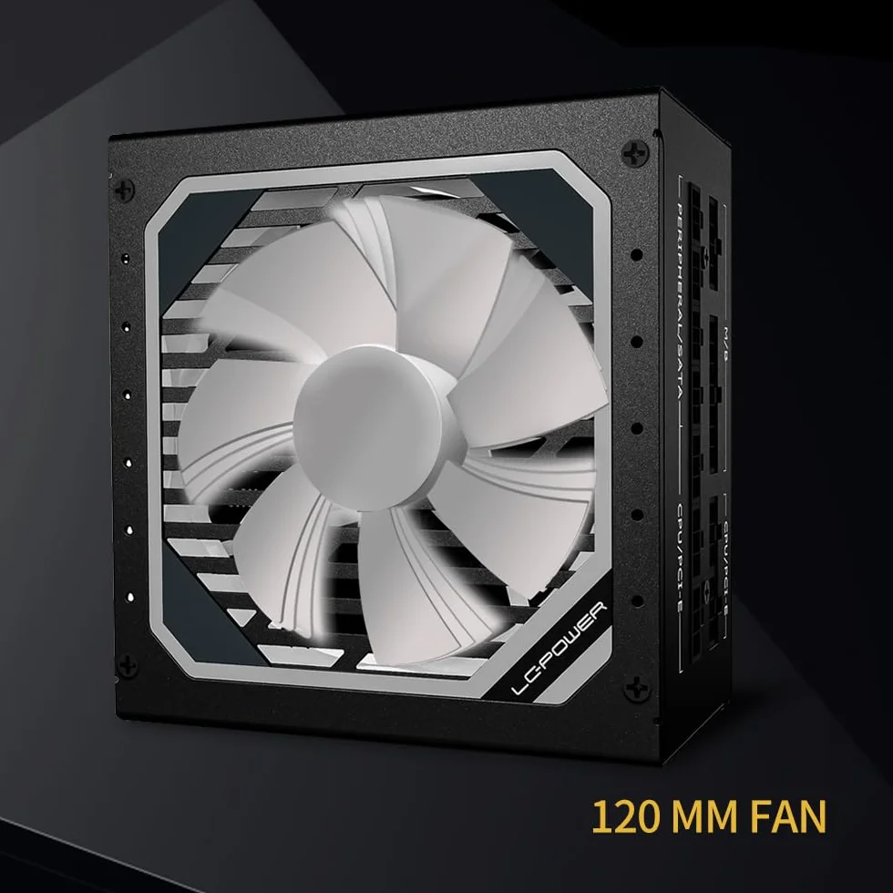 LC-POWER 1000 W PC zasilacze sieciowe Super Silent Modular seria w pełni modułowe zarządzanie kablami 80Plus Gold, LC1000M