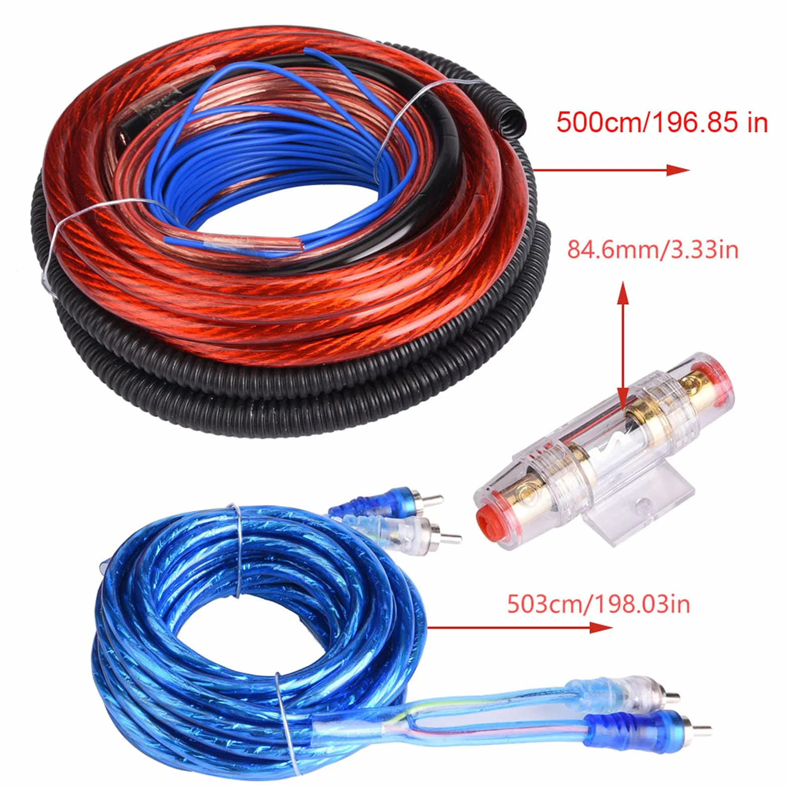 Zestaw okablowania do wzmacniacza samochodowego 2800 W, kable subwooferowe