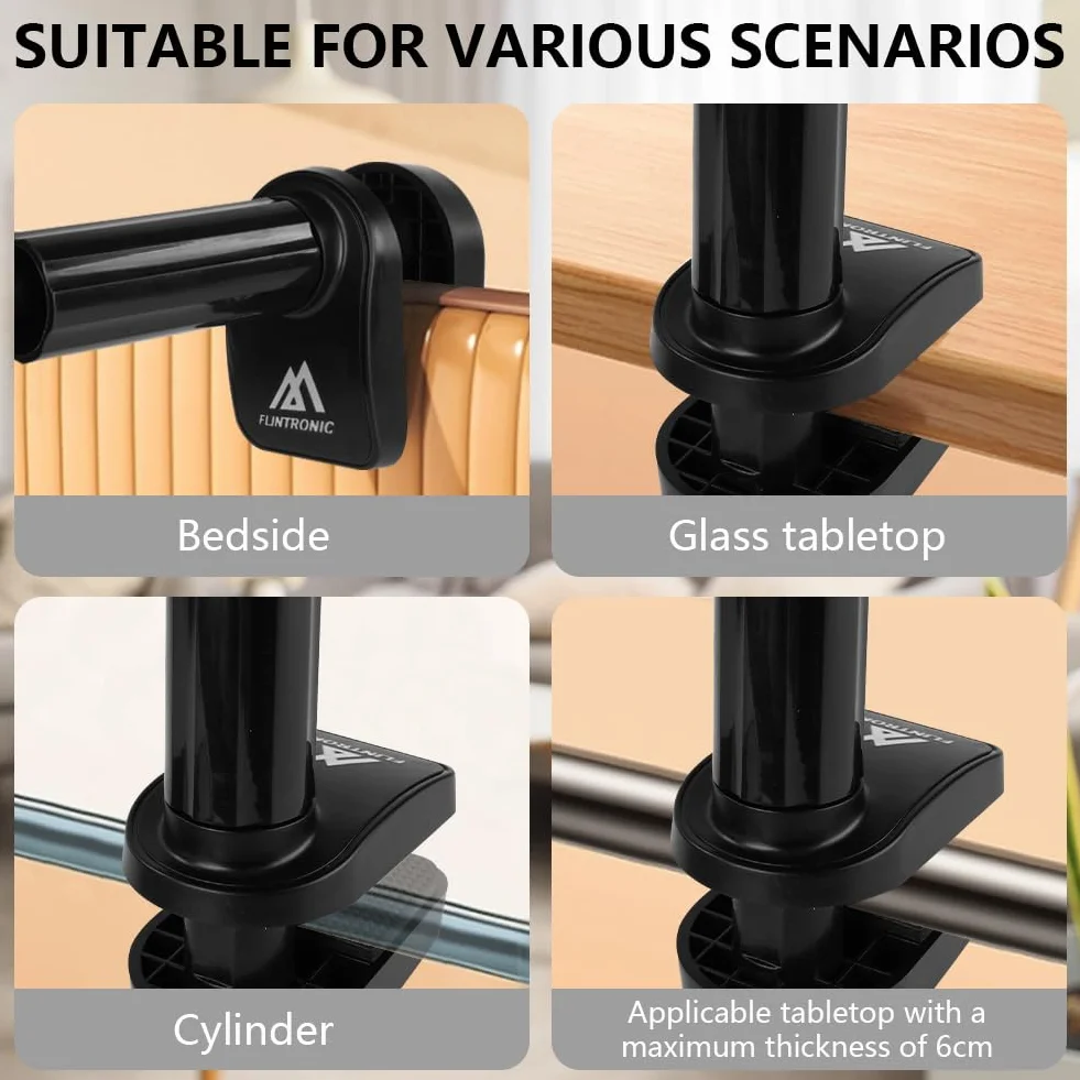 Flintronic Uchwyt na tablet typu łabędzia szyja, 360°, elastyczny z 2 klipsami, regulowane ramię do iPada/telefonu komórkowego/Switch/Kindle Fire