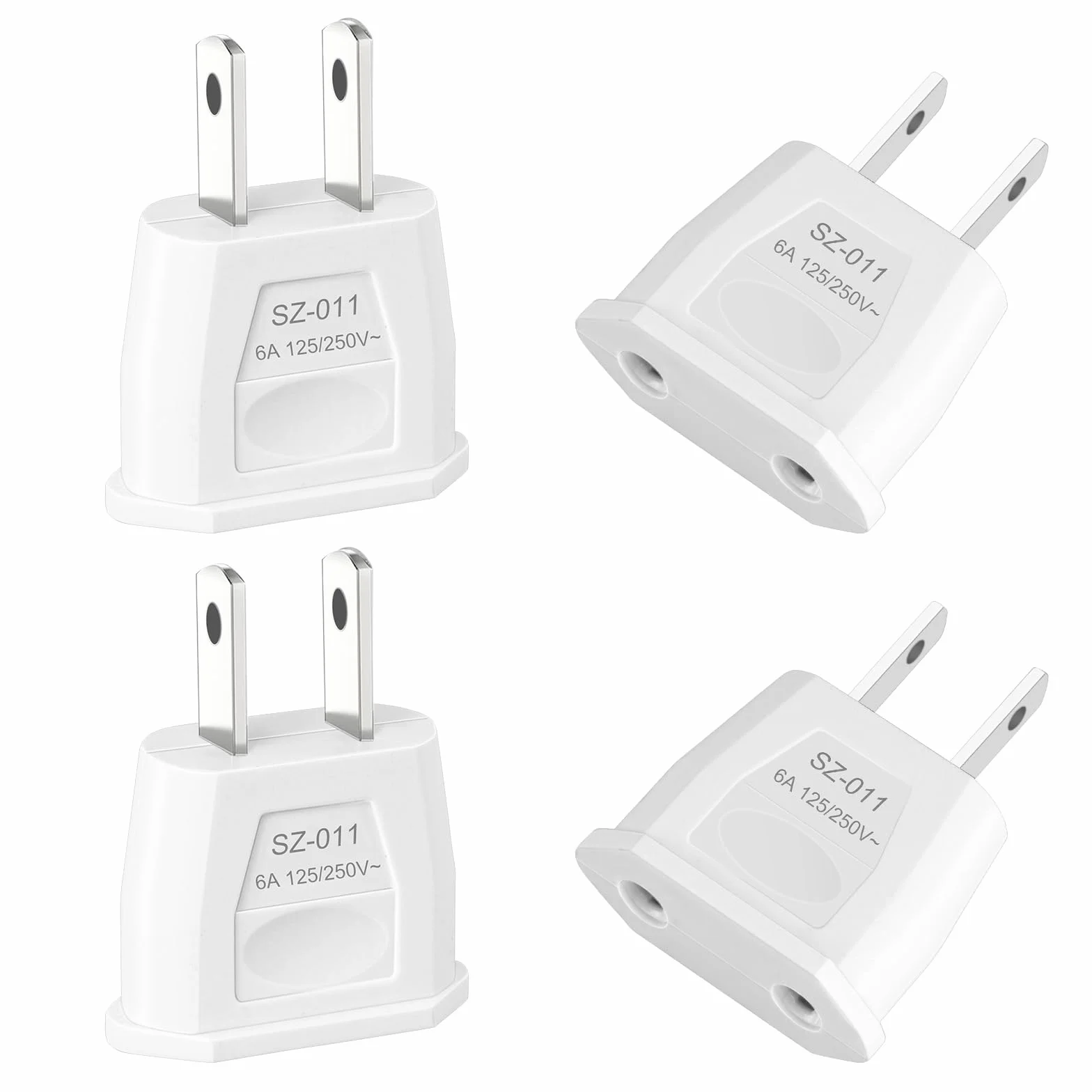 4 adapterów podróżnych, adapter UE na USA, wtyczka podróżna dla USA, Chiny, Kolumbia, Japonia, Kanada, Meksyk
