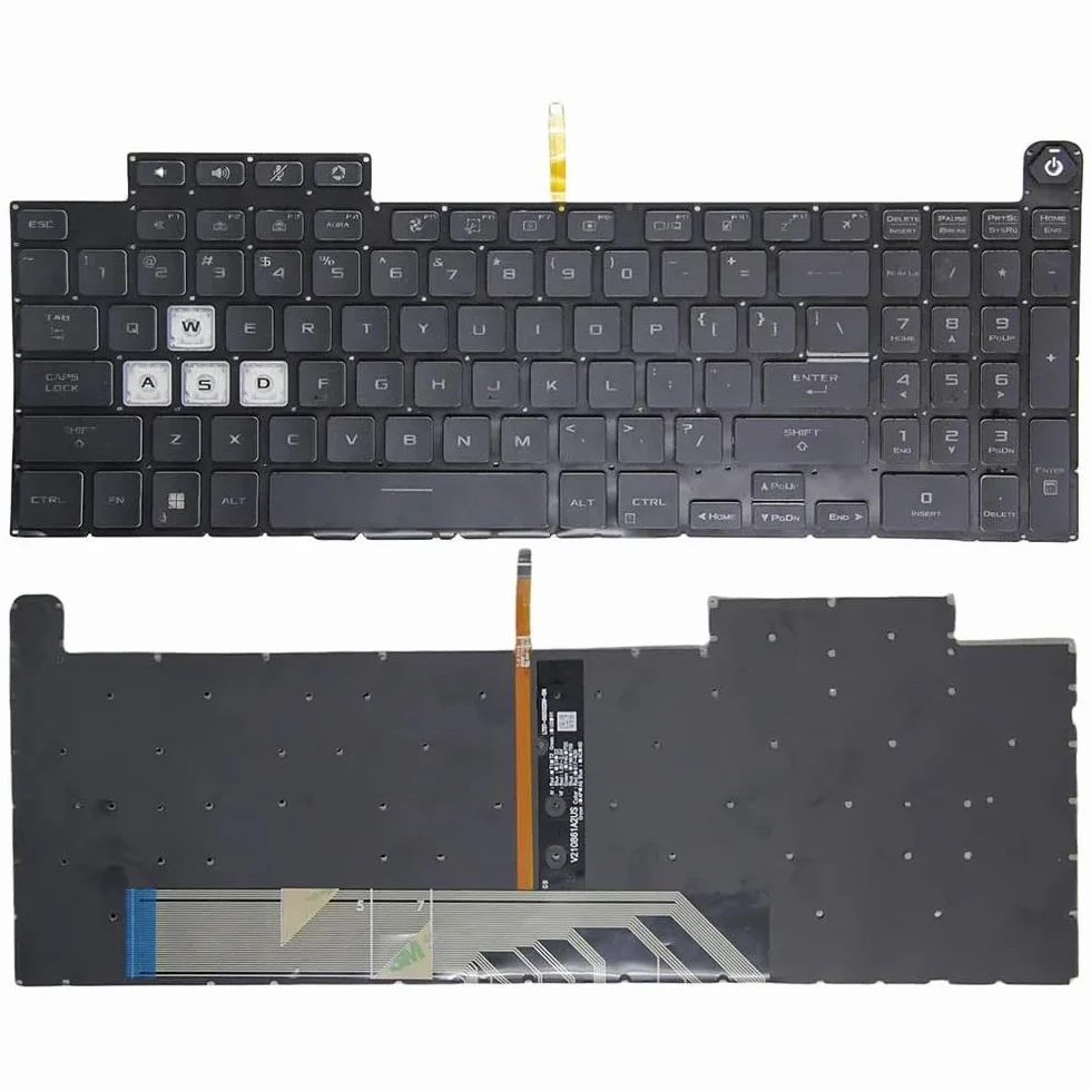 Klawiatura do laptopa ASUS TUF gier F15 FX507 FX507VV4 FX507VV FX507VU czarna bez ramki z kolorowym podświetleniem US(FX567Z)