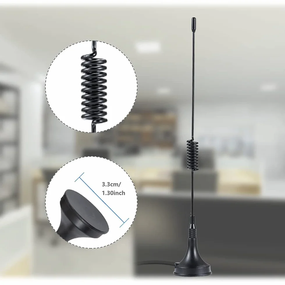Vecys Antena GSM 868 MHz 3dBi SMA Przedłużacz Anteny 3M RG174 Magnetyczna Podstawa SMA Męski Adapter