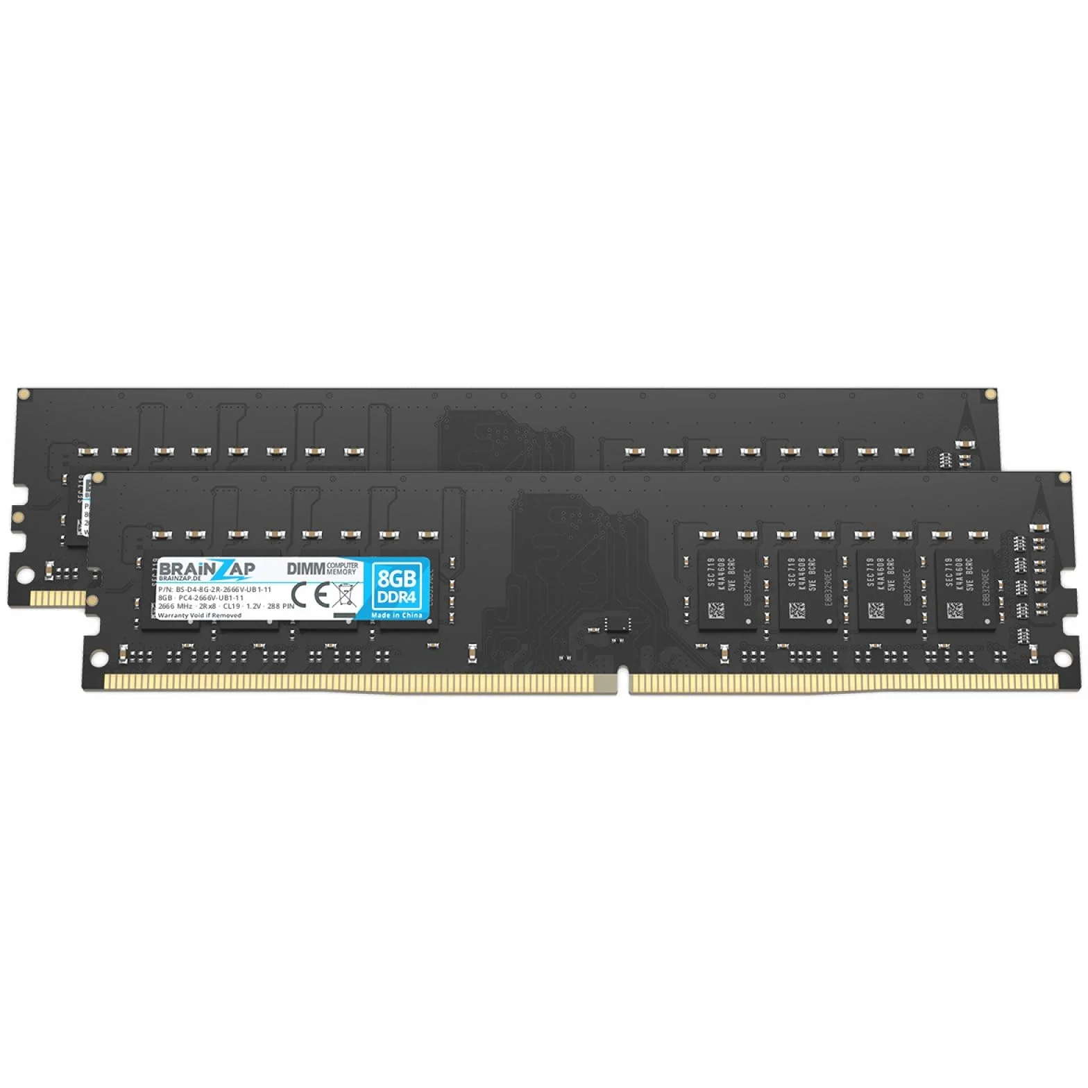 BRAINZAP 16 GB (2X 8 GB) DDR4 RAM DIMM PC4-2666V-UB1-11 2Rx8 2666 MHz 1.2V CL19 komputer stacjonarny pamięć bez buforowania ECC