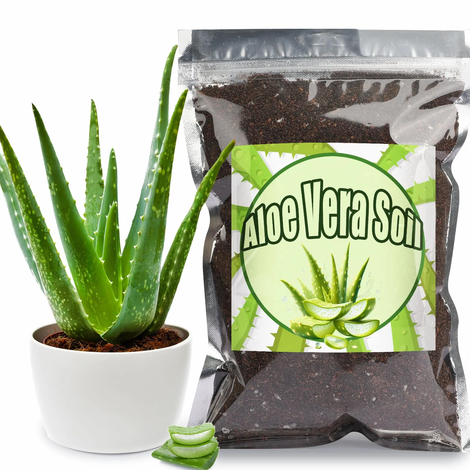 Mieszanka gleby doniczkowej Aloe Vera, gotowa do użycia do sadzonek i uprawy roślin aloesowych lub innych roślin doniczkowych (2 l)