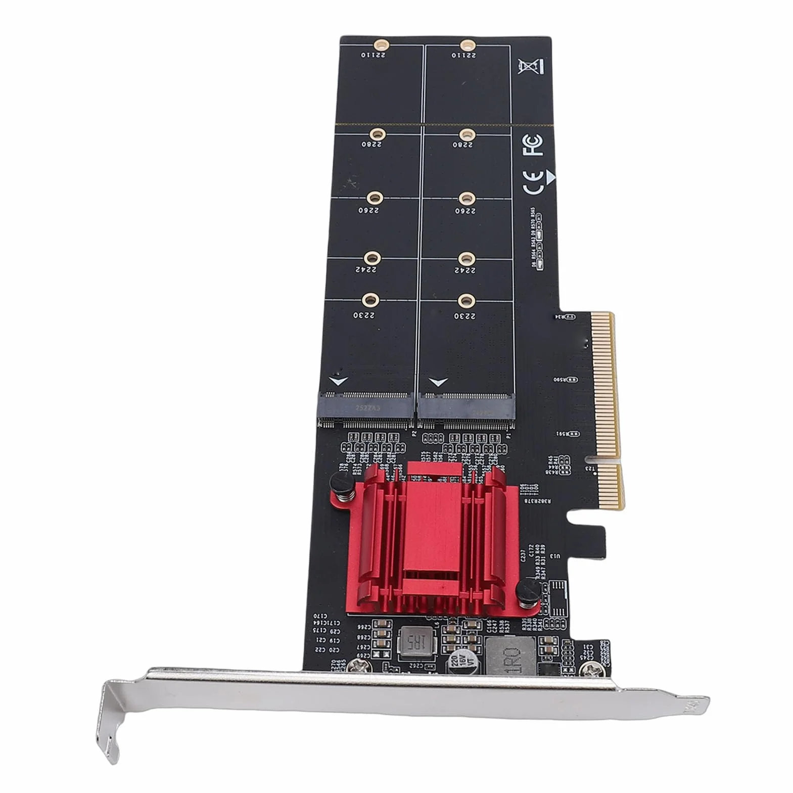 Bewinner Podwójny Adapter NVMe PCIe |Chipset ASM1812, 2 Gniazda M.2, Obsługa Dysków SSD 2230-22110, prędkość PCIe 3.1 X4, zgodność Programowa z RAID