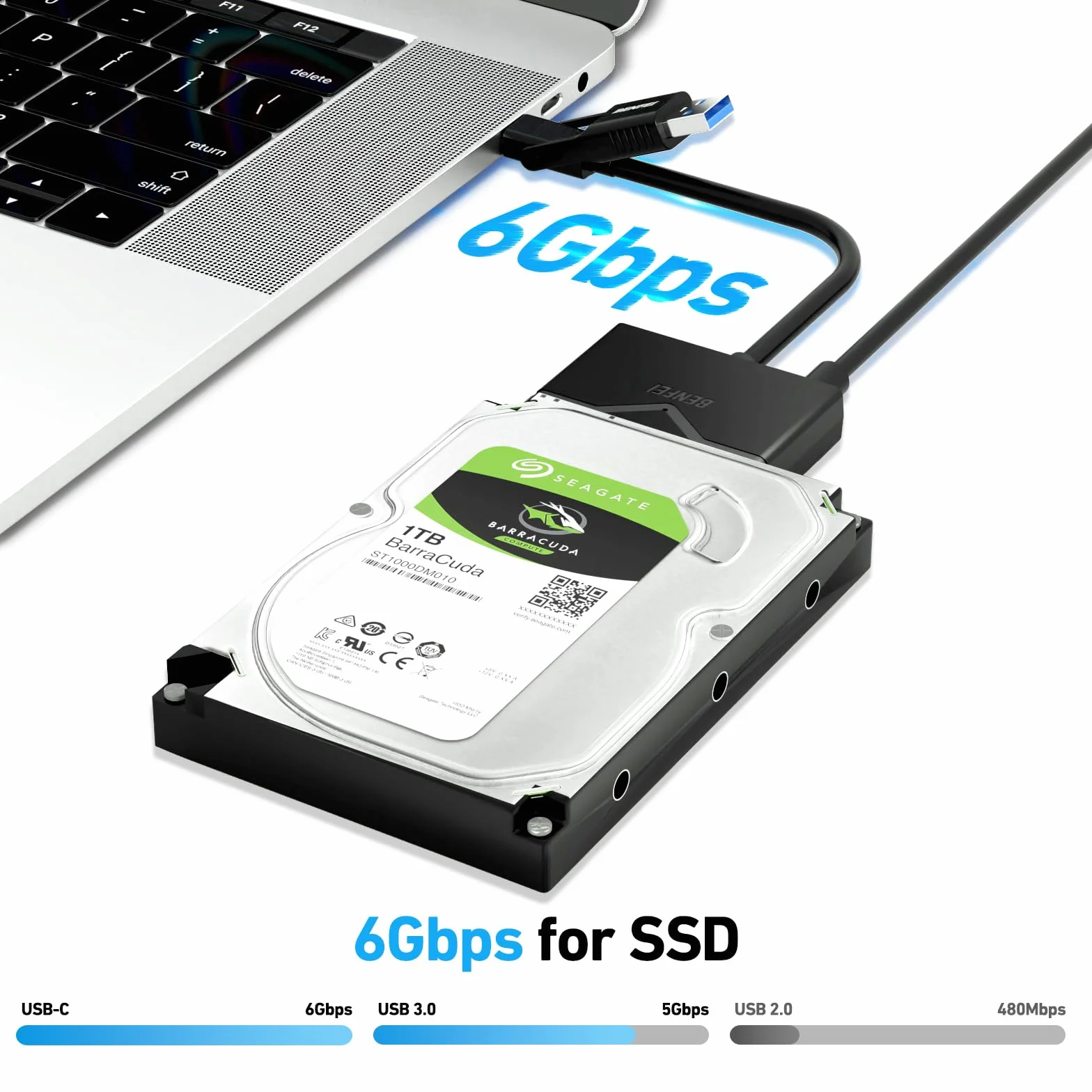 BENFEI Adapter USB 3.0 na SATA III 2,5/3,5 cala HDD/SSD 12V 2A UASP
