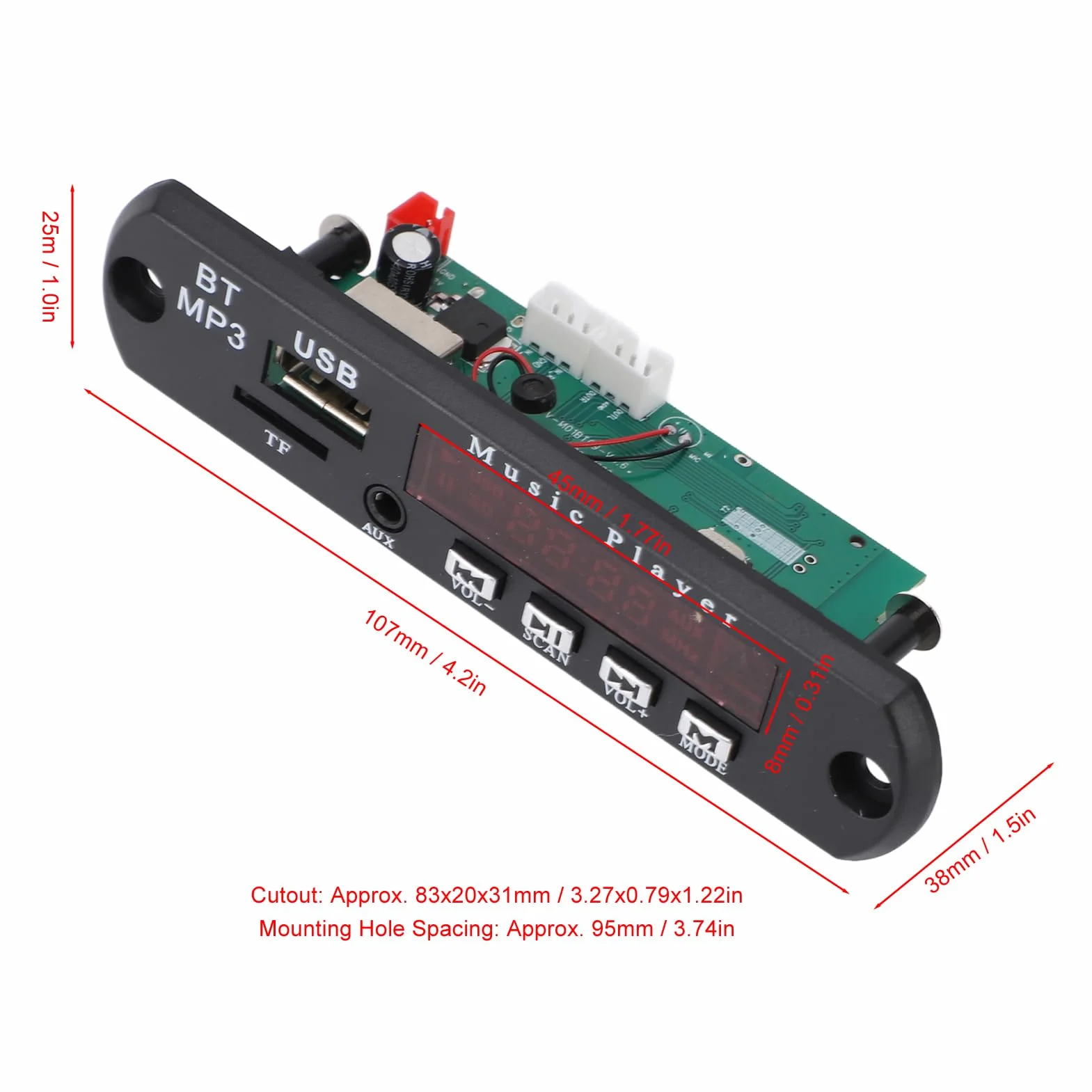 Płytka Dekorująca APE FLAC WAV MP3, Płytka Dekodera Bezprzewodowego Odtwarzacza Muzycznego Bluetooth, moduł Płytki Dekodera Bluetooth MP3, Format Bezstratny, Obsługa Odtwarzania